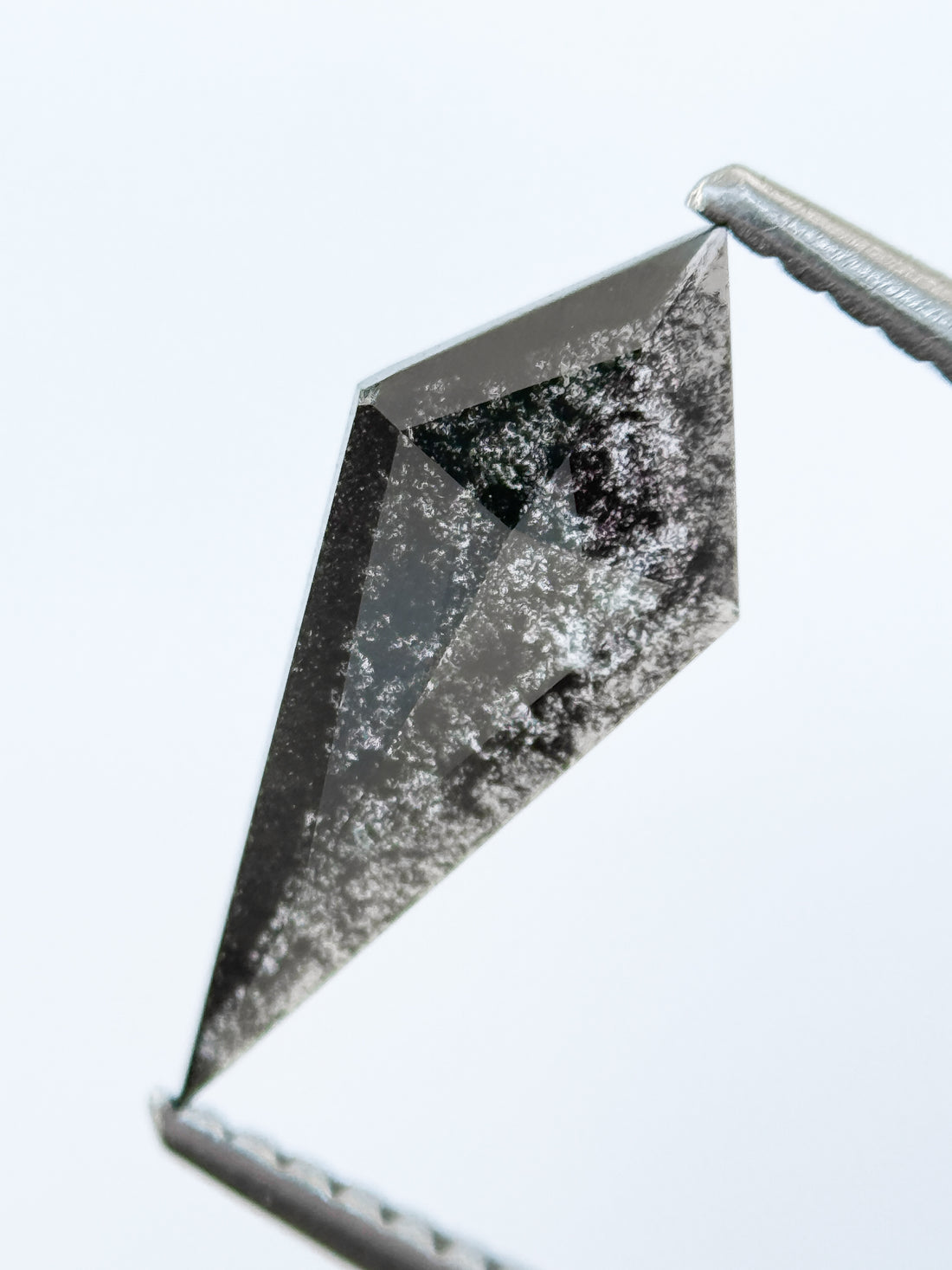 0.82 Ct Kite Rose Cut Grey Natural Salt and Pepper Diamond