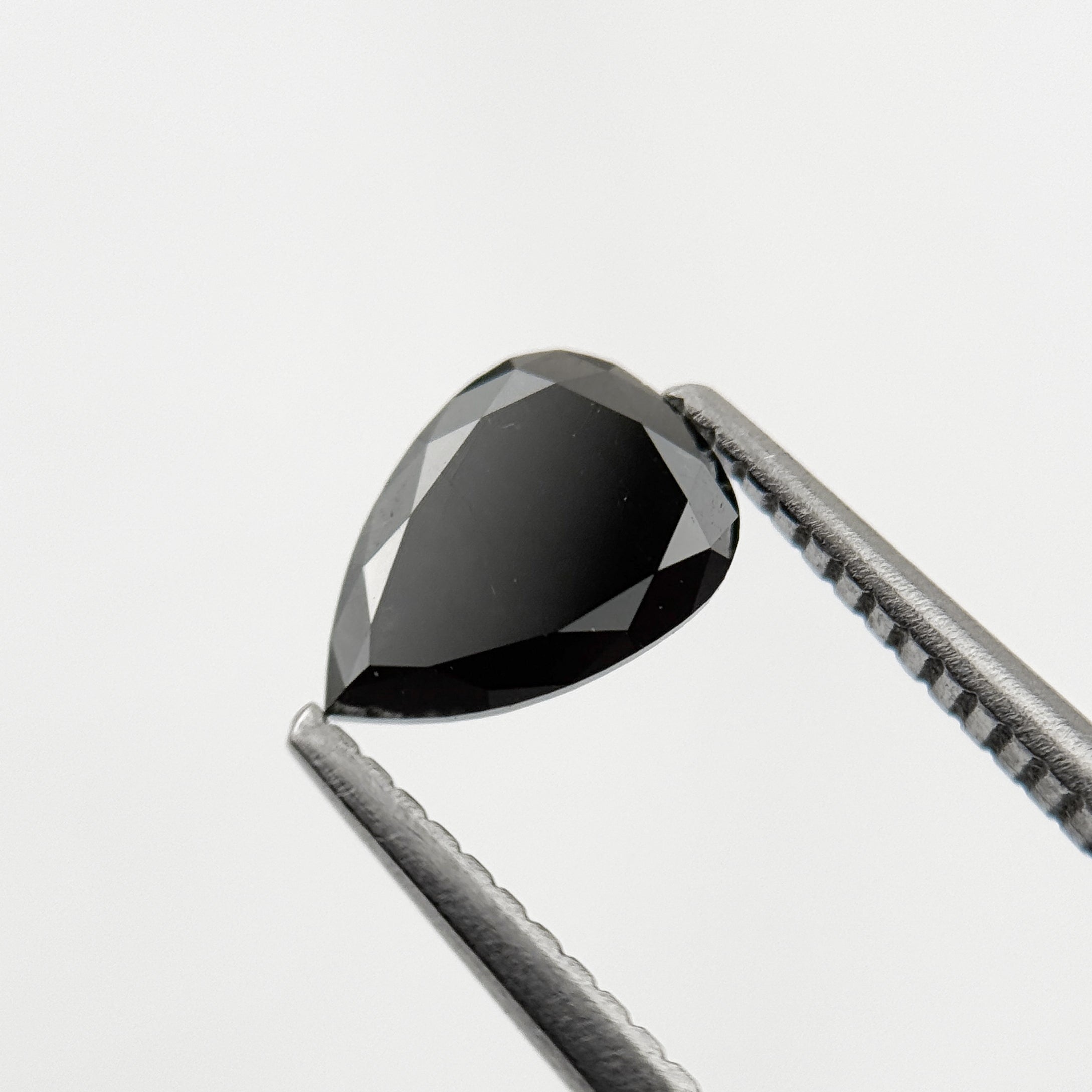 1.11 Ct Pear Rose Cut Black Natural Fancy Diamond