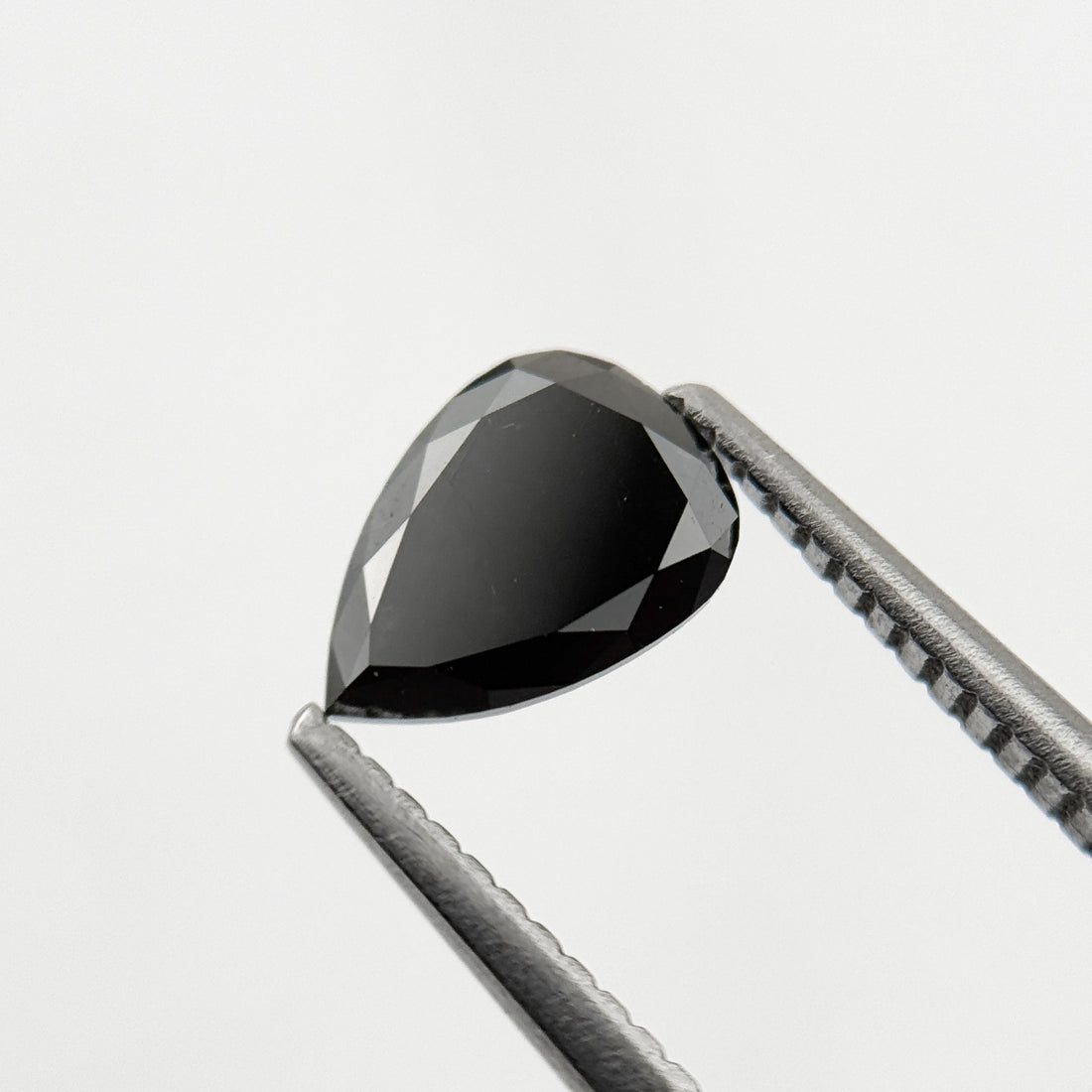 1.11 Ct Pear Rose Cut Black Natural Fancy Diamond