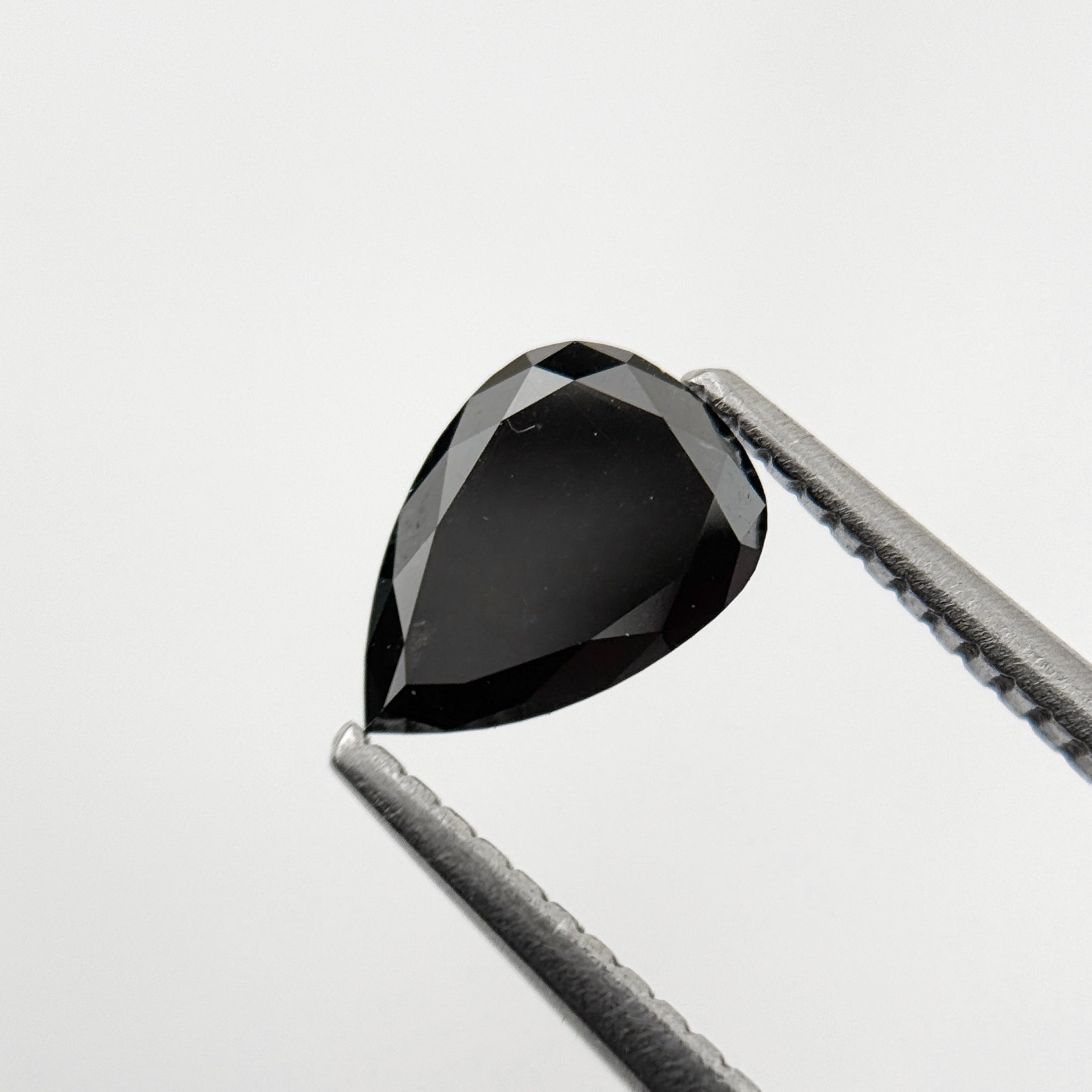 1.11 Ct Pear Rose Cut Black Natural Fancy Diamond