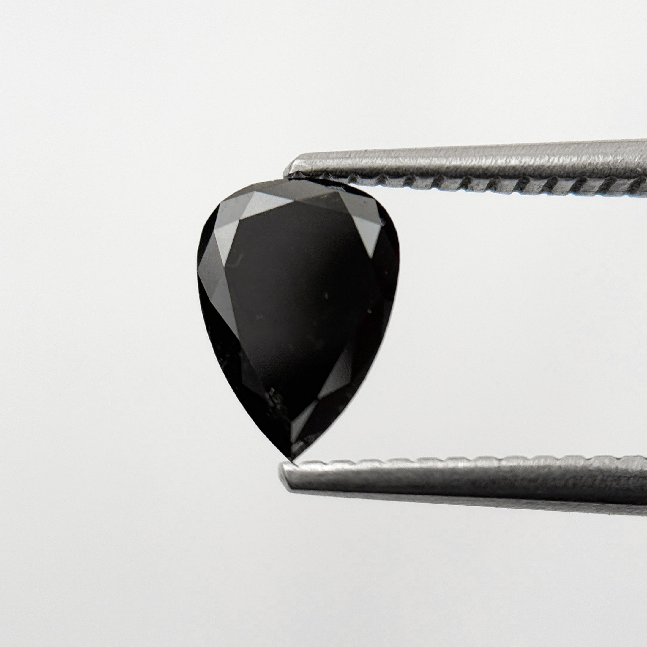 1.11 Ct Pear Rose Cut Black Natural Fancy Diamond