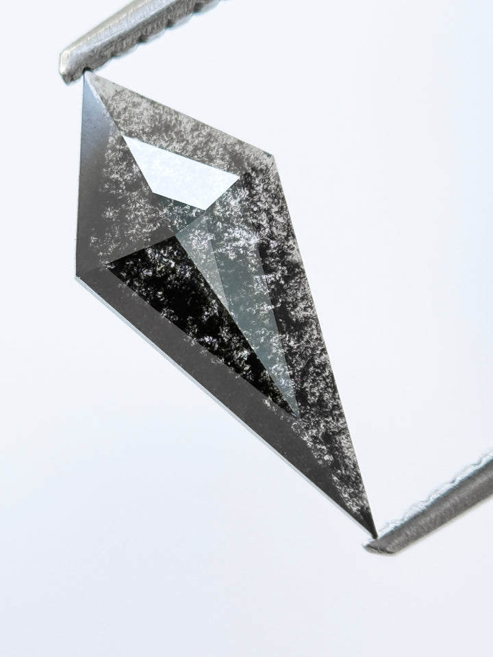 0.82 Ct Kite Rose Cut Grey Natural Salt and Pepper Diamond
