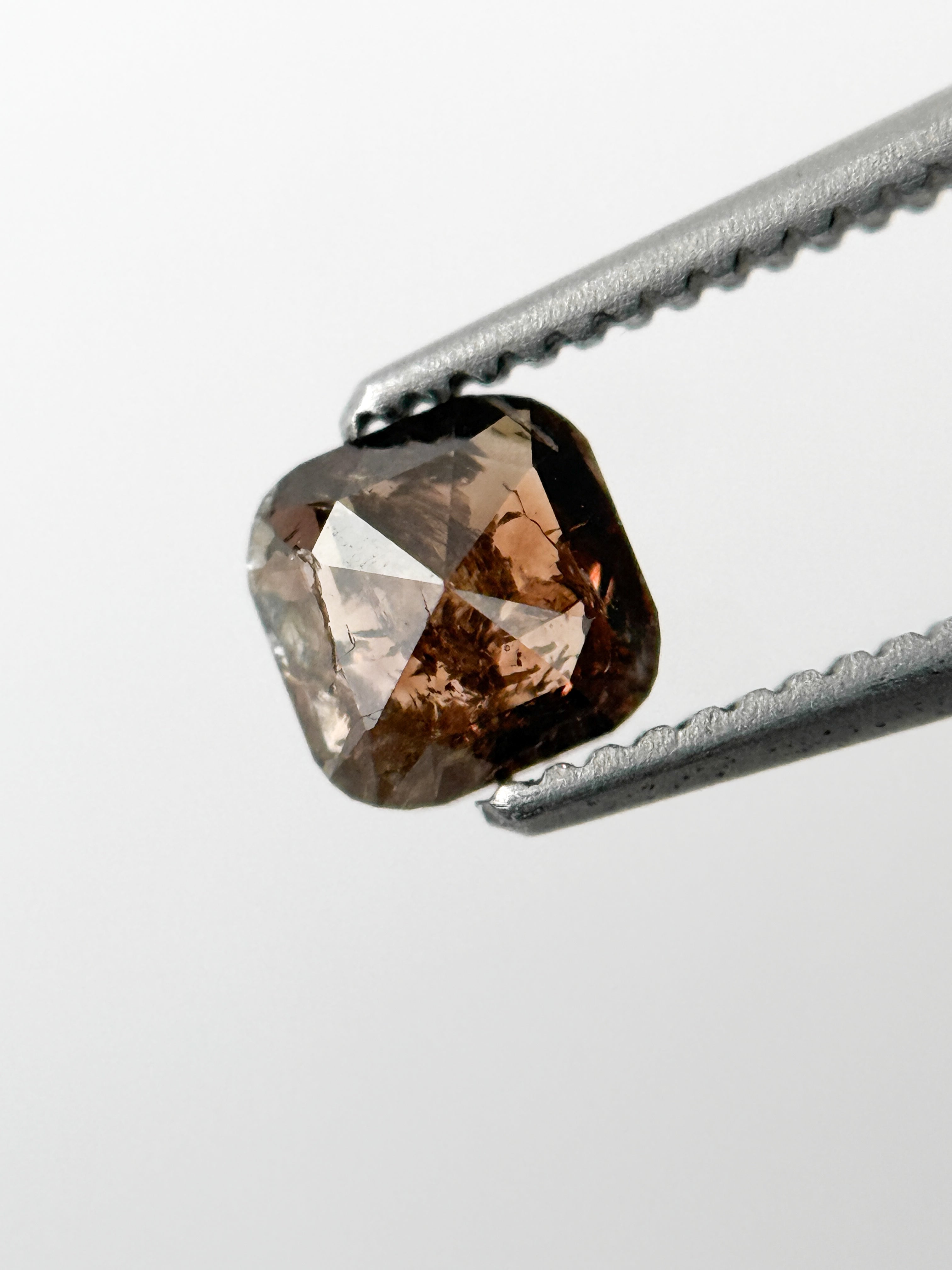 0.51 Ct Cushion Rose Cut Brown Natural Fancy Diamond