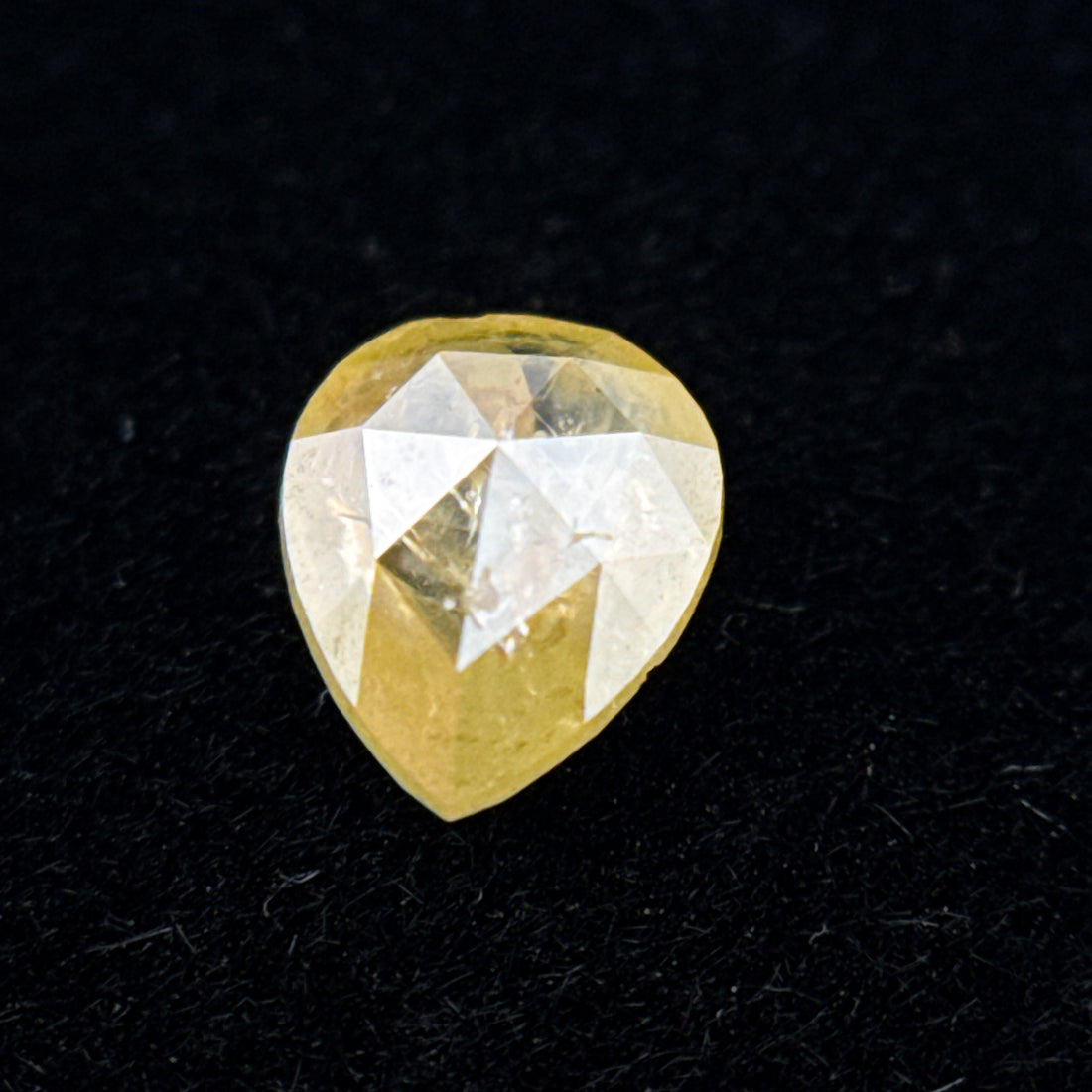 0.34 Ct Pear Rose Cut Yellow Natural Salt and Pepper Diamond