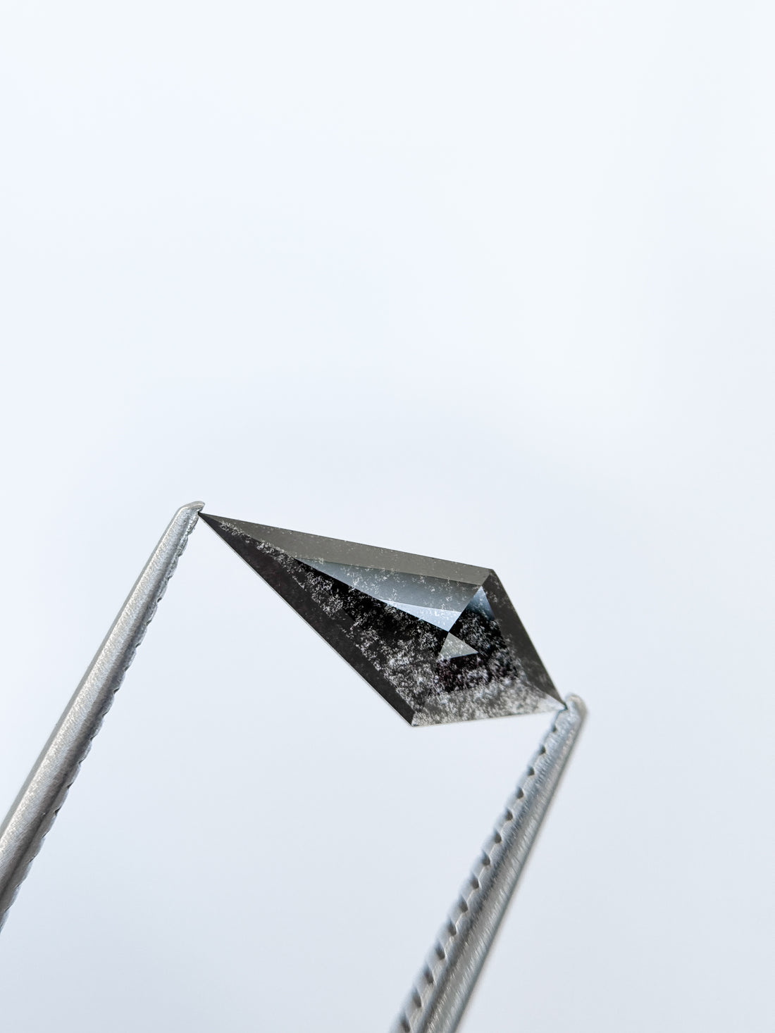 0.82 Ct Kite Rose Cut Grey Natural Salt and Pepper Diamond