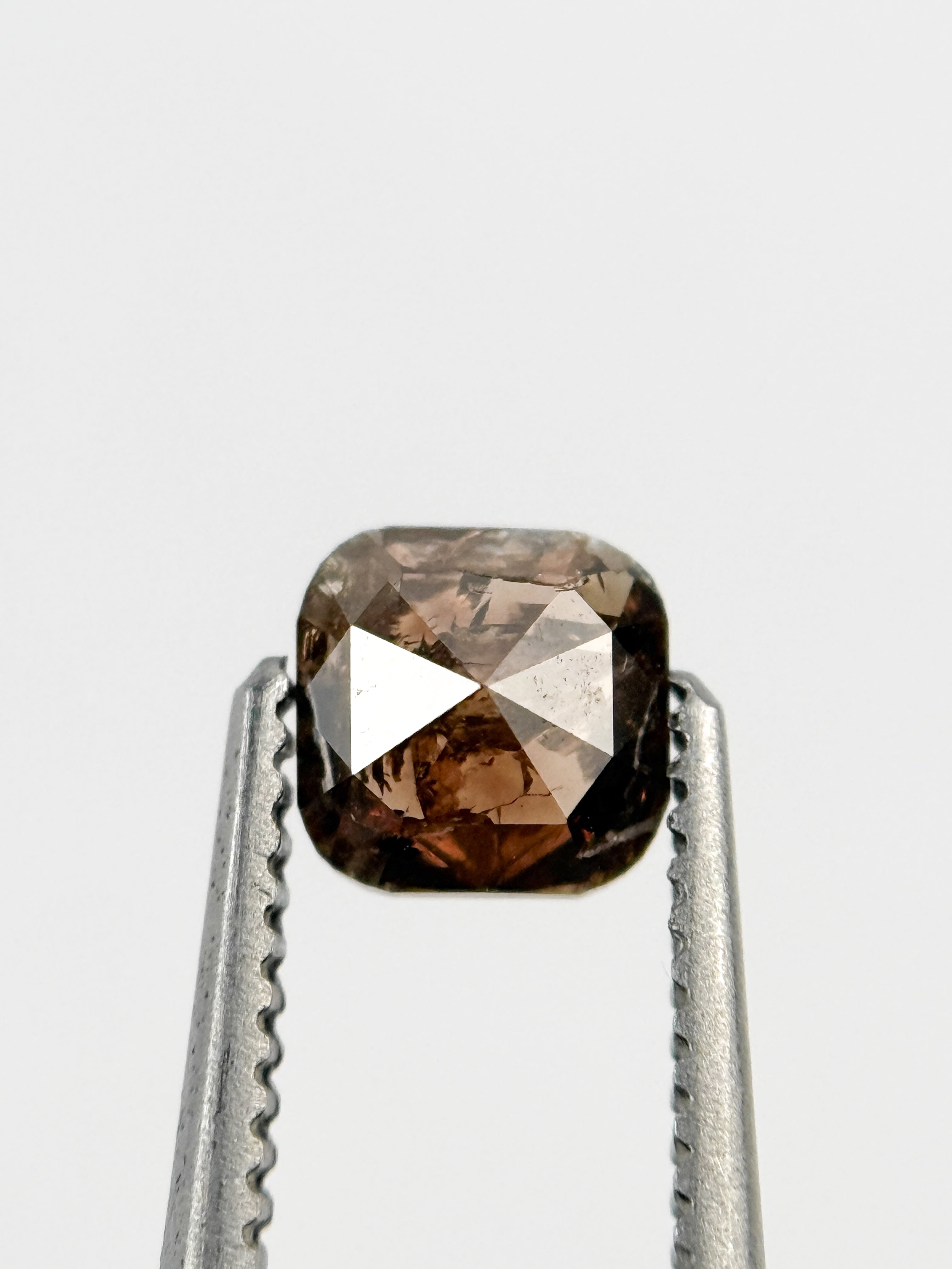 0.51 Ct Cushion Rose Cut Brown Natural Fancy Diamond