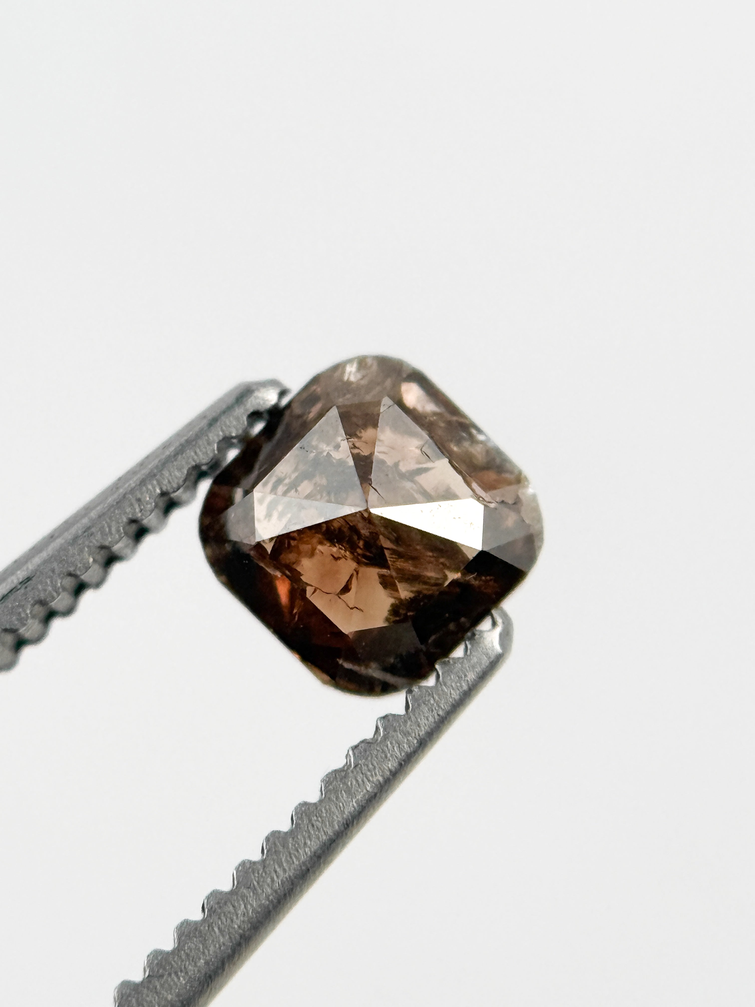 0.51 Ct Cushion Rose Cut Brown Natural Fancy Diamond
