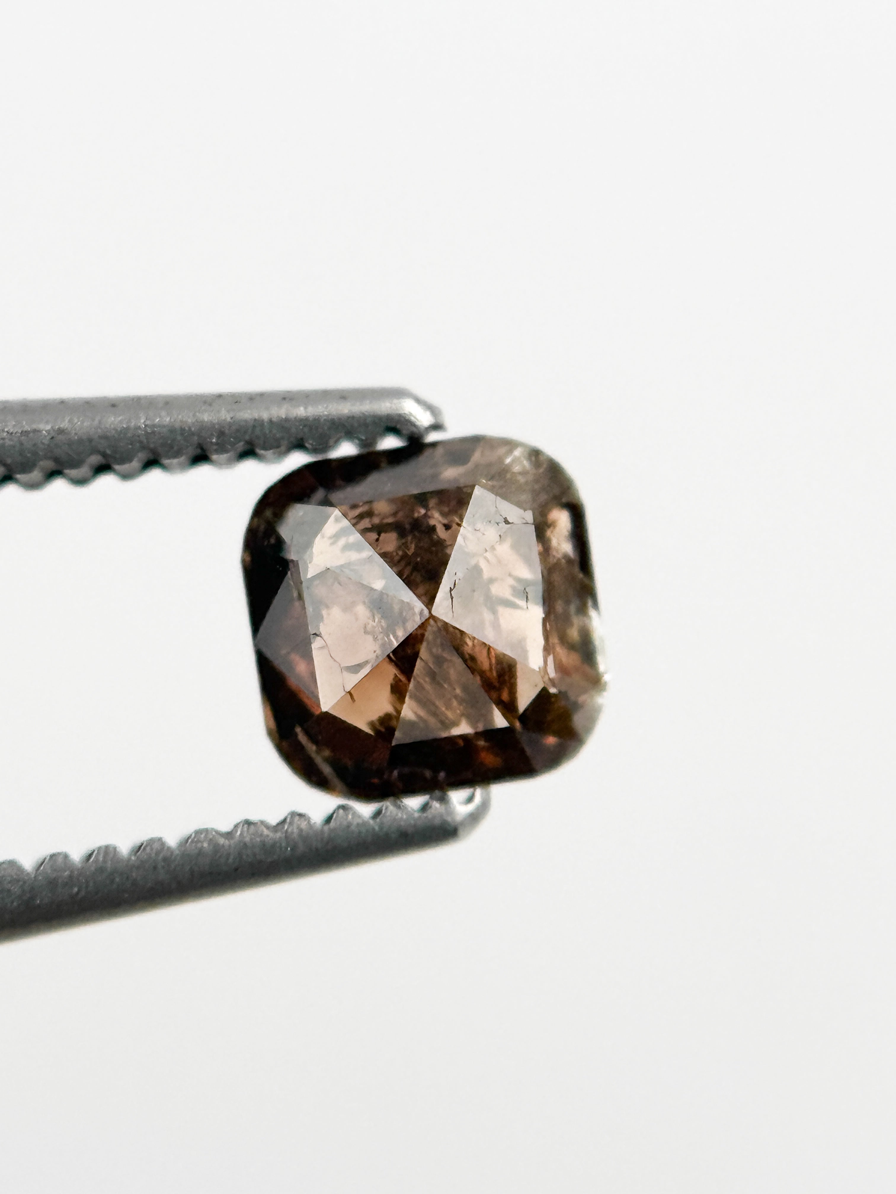 0.51 Ct Cushion Rose Cut Brown Natural Fancy Diamond