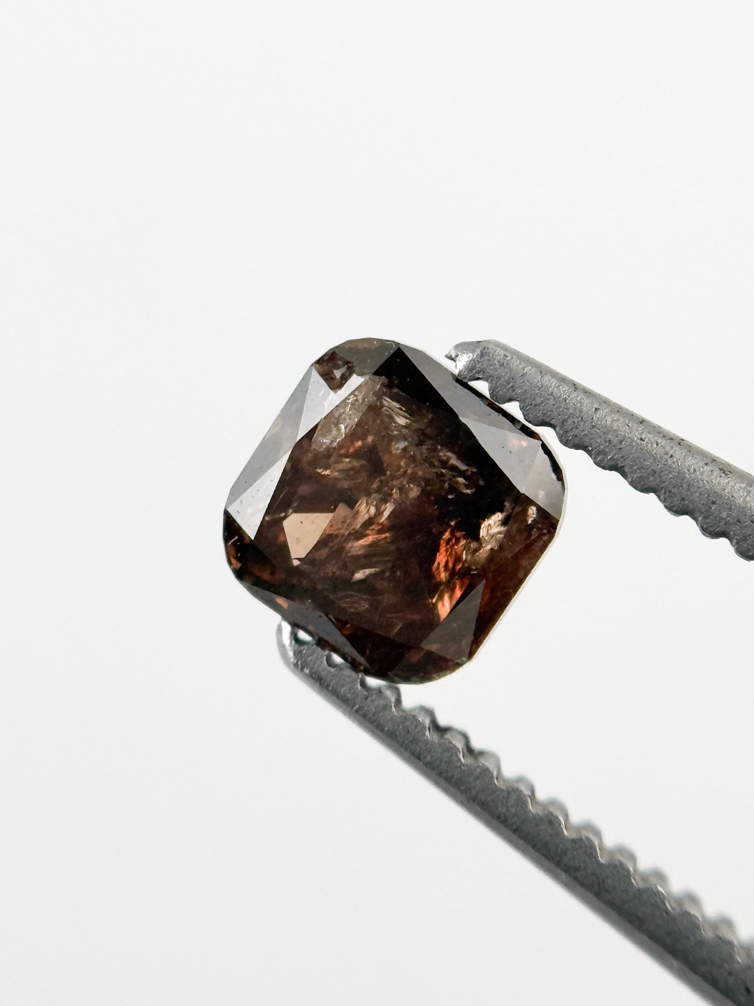 0.51 Ct Cushion Rose Cut Brown Natural Fancy Diamond