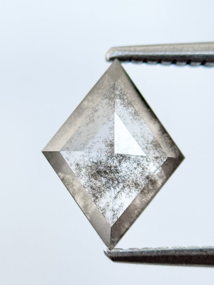 1.26 Ct Kite Rose Cut Grey Natural Salt and Pepper Diamond
