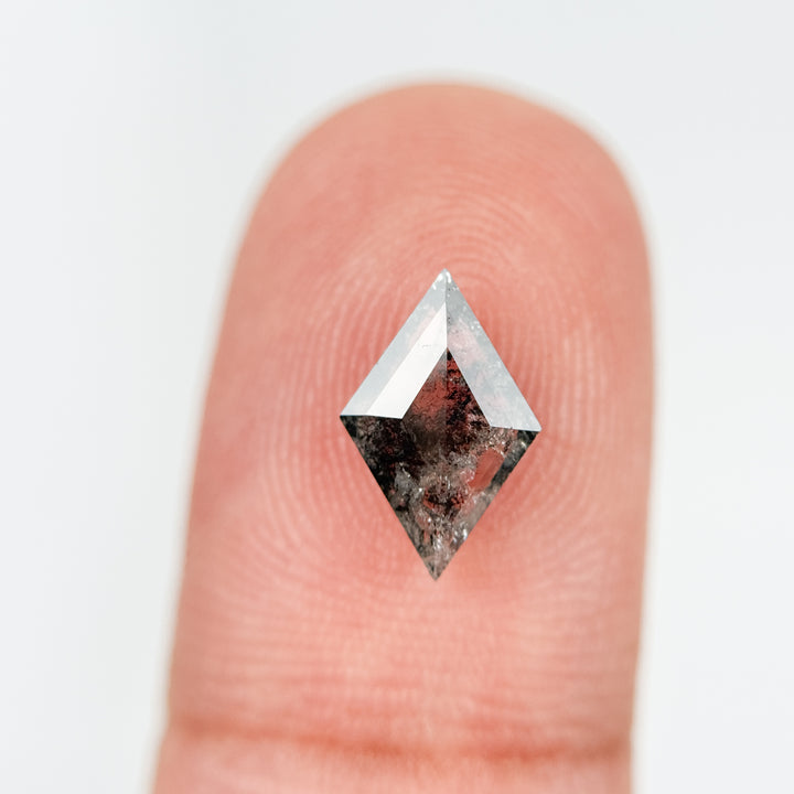 1.00 Ct Kite Rose Cut Grey Natural Salt and Pepper Diamond