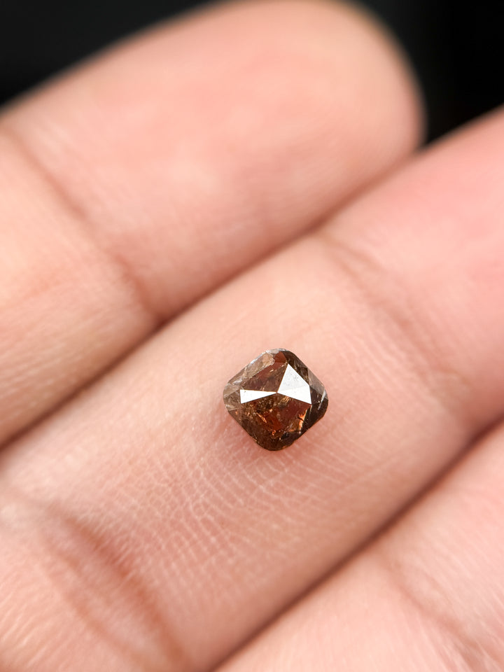 0.51 Ct Cushion Rose Cut Brown Natural Fancy Diamond