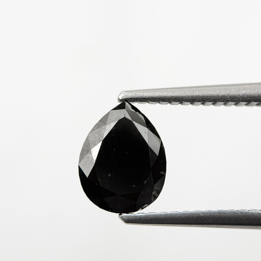 1.48 Ct Pear Rose Cut Black Natural Fancy Diamond