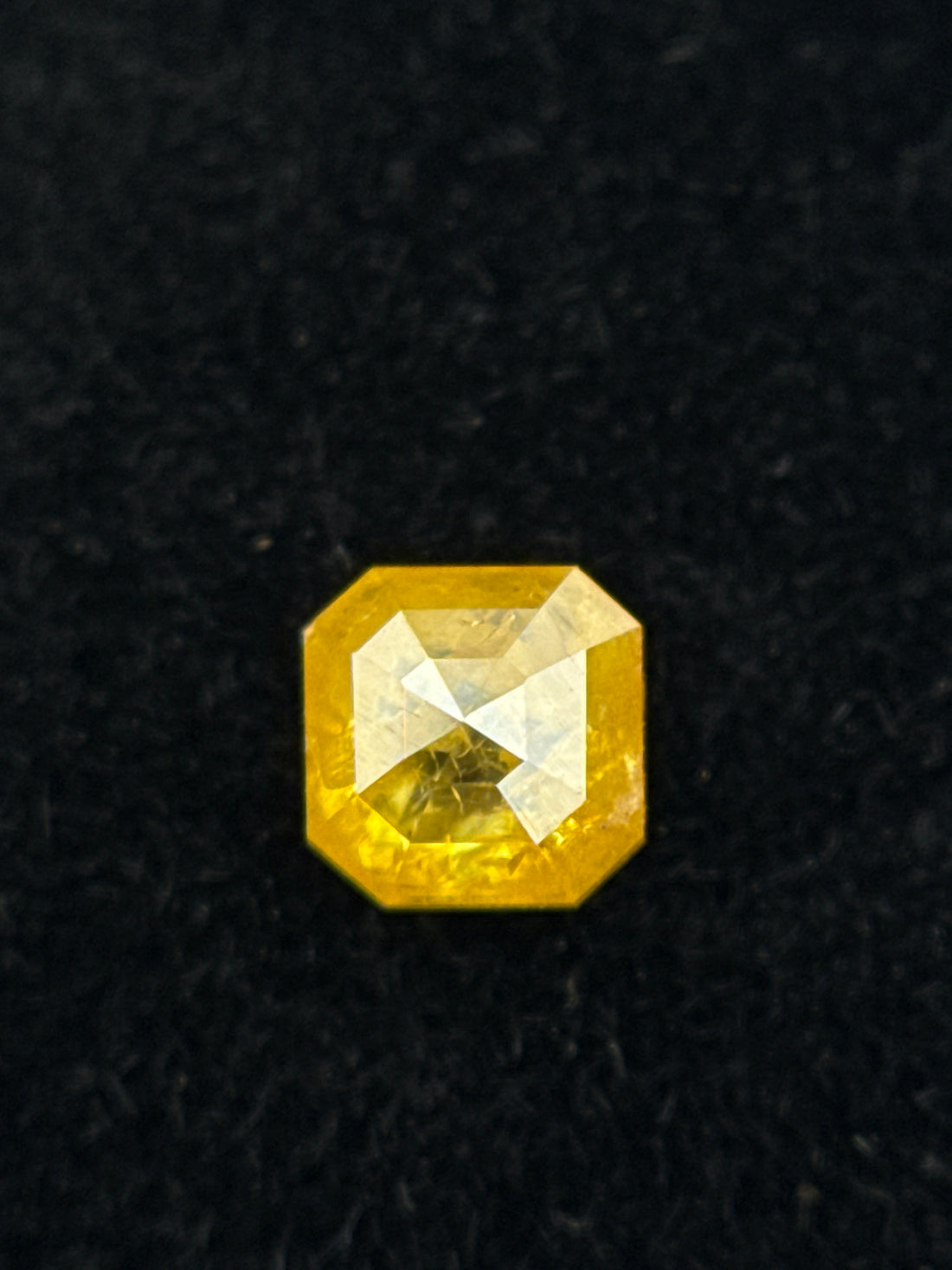 0.34 Ct Emerald Rose Cut Yellow Natural Salt and Pepper Diamond