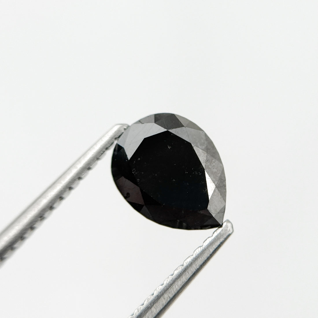 1.48 Ct Pear Rose Cut Black Natural Fancy Diamond