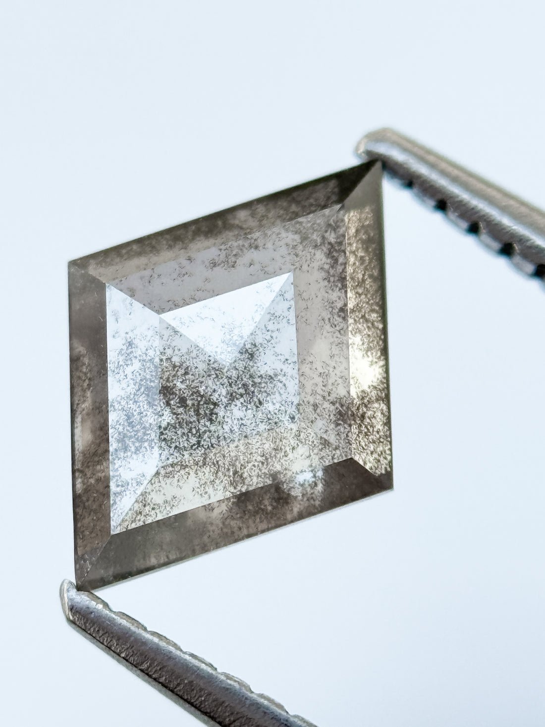 1.26 Ct Kite Rose Cut Grey Natural Salt and Pepper Diamond