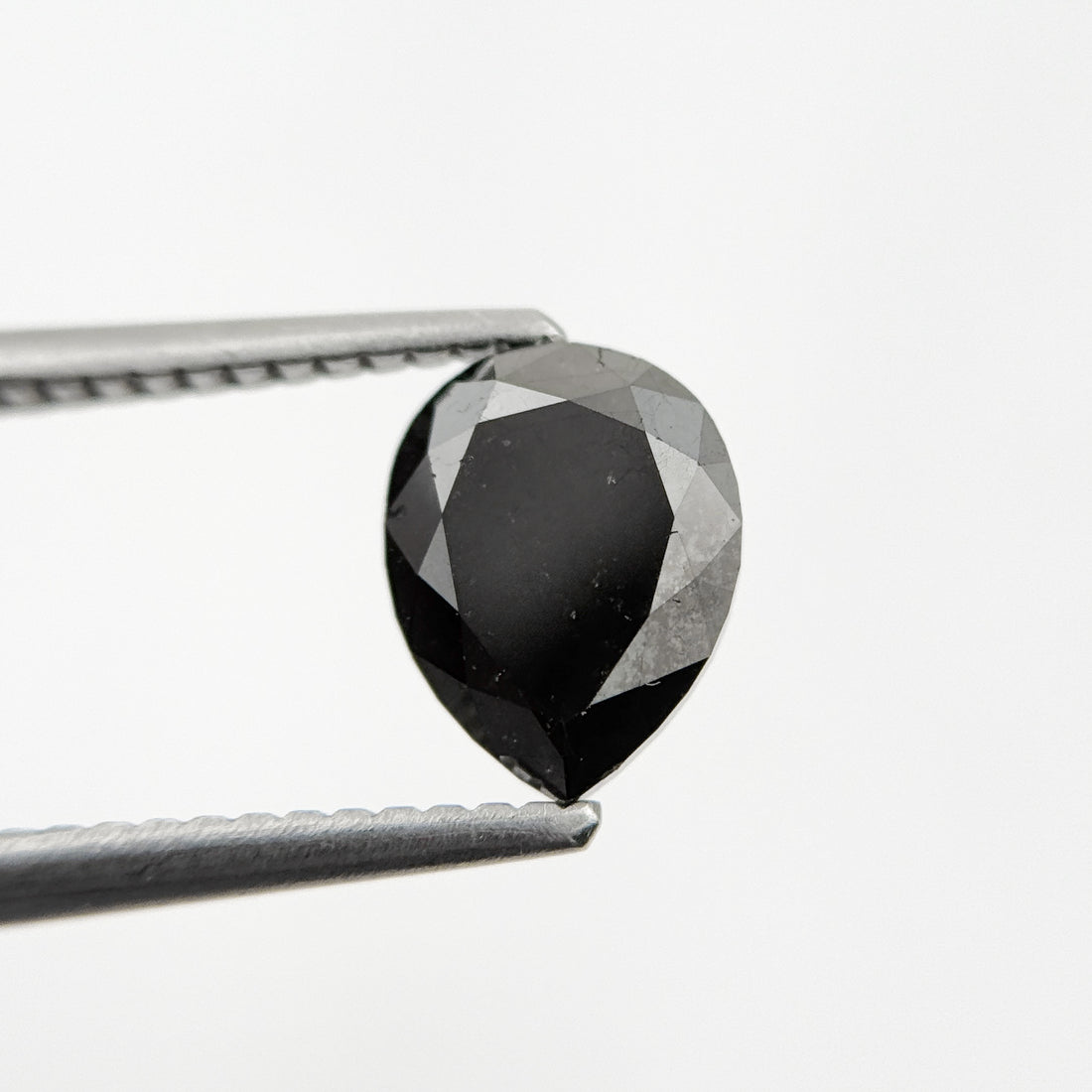 1.48 Ct Pear Rose Cut Black Natural Fancy Diamond