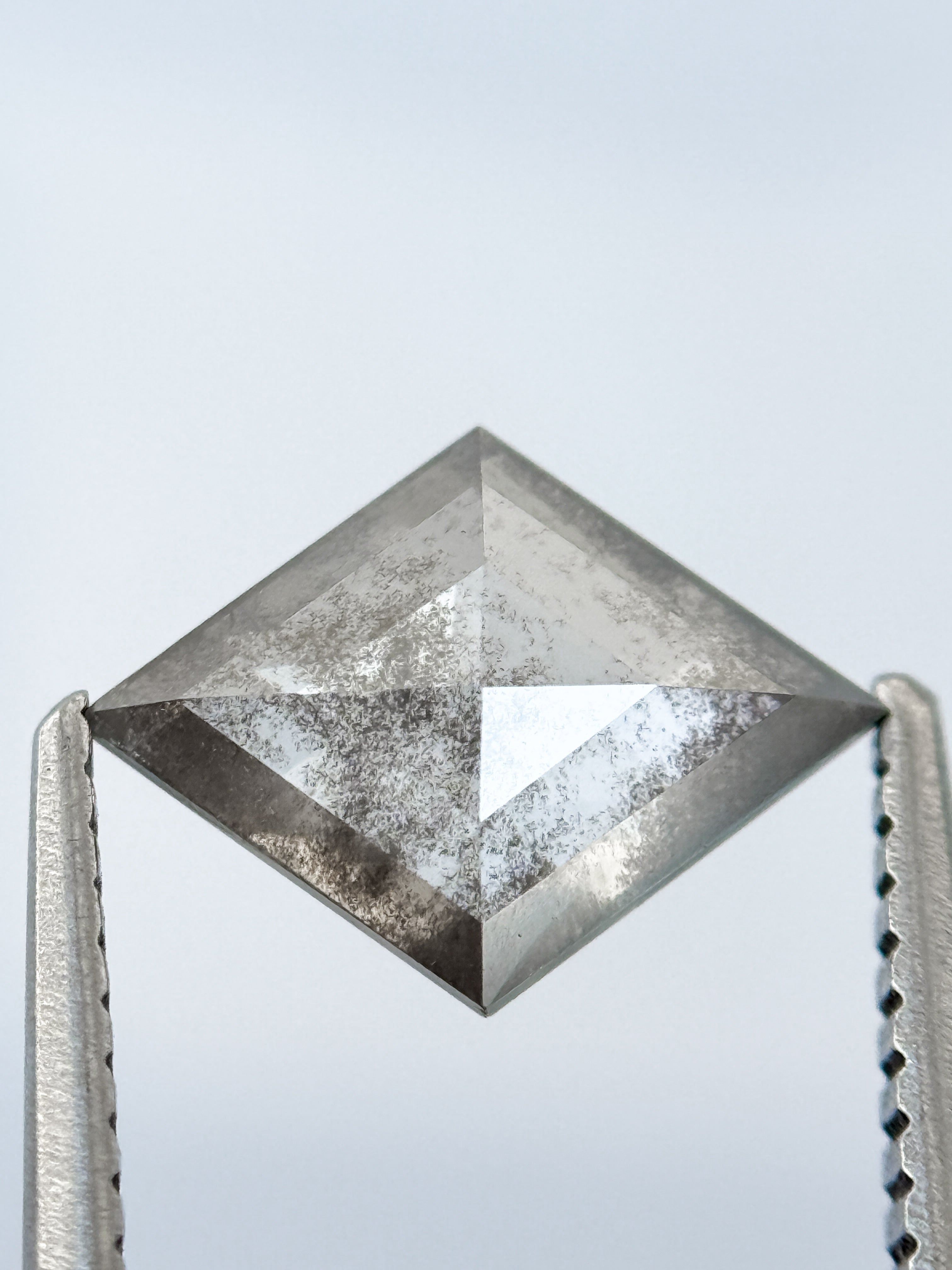 1.26 Ct Kite Rose Cut Grey Natural Salt and Pepper Diamond