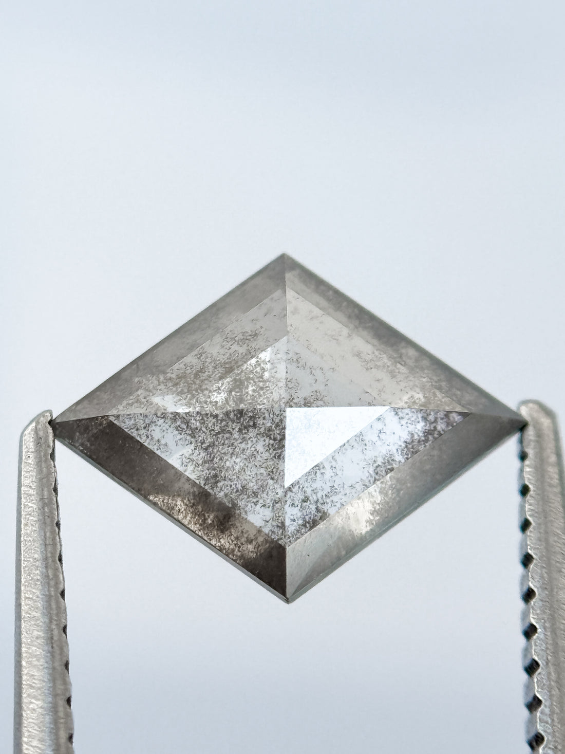 1.26 Ct Kite Rose Cut Grey Natural Salt and Pepper Diamond