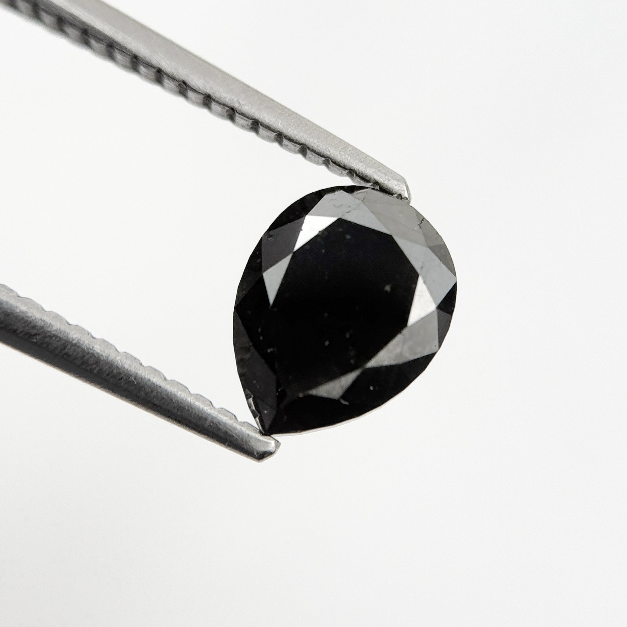 1.48 Ct Pear Rose Cut Black Natural Fancy Diamond