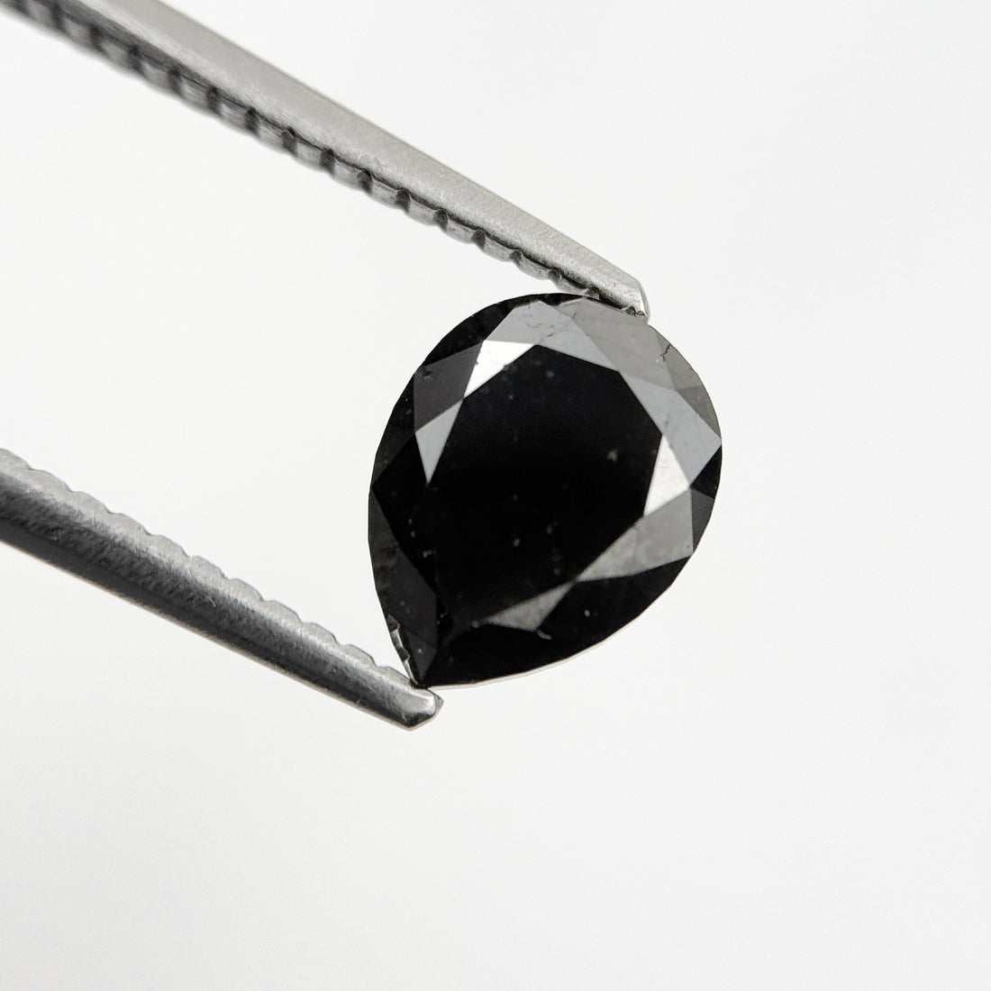1.48 Ct Pear Rose Cut Black Natural Fancy Diamond