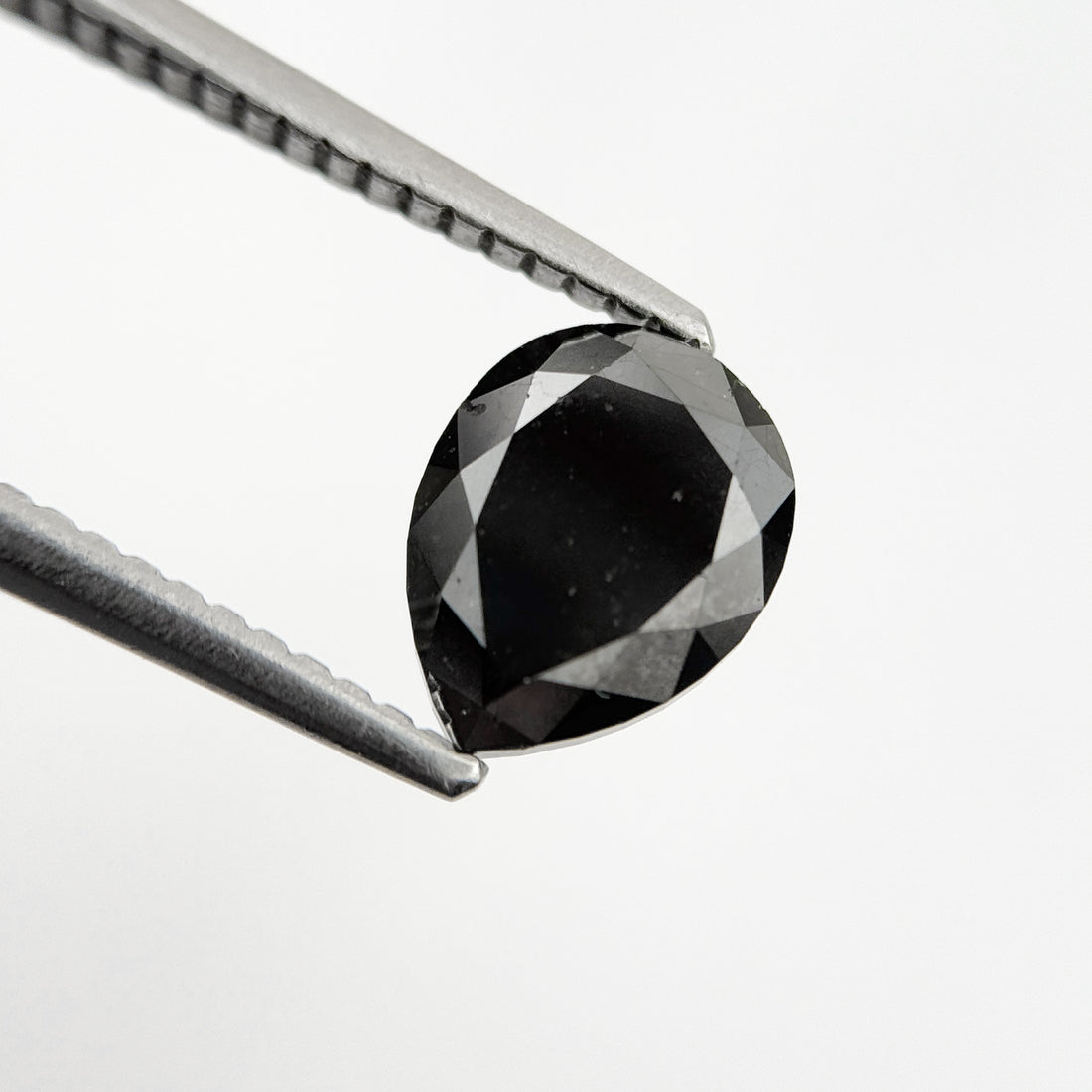 1.48 Ct Pear Rose Cut Black Natural Fancy Diamond