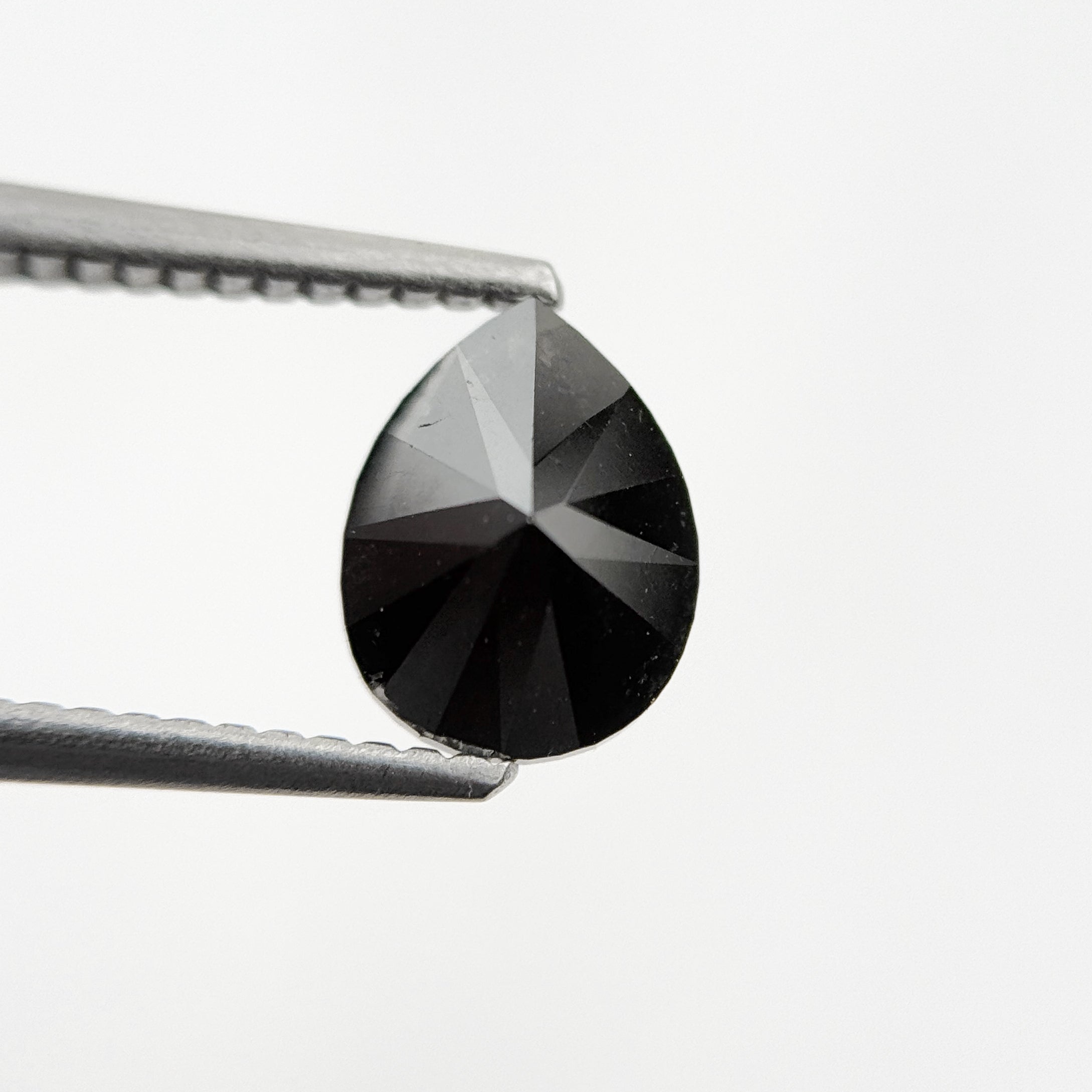 1.48 Ct Pear Rose Cut Black Natural Fancy Diamond