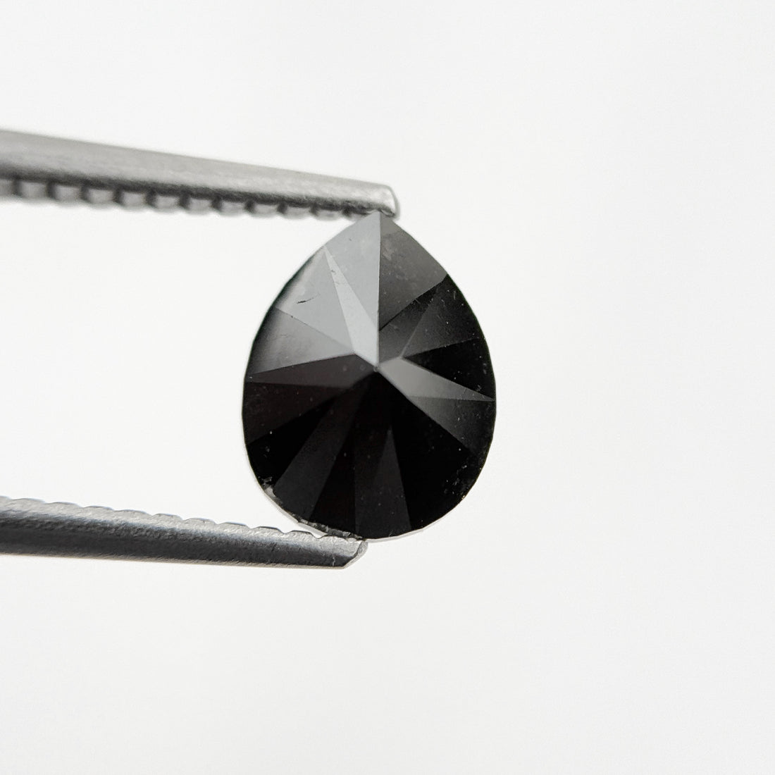 1.48 Ct Pear Rose Cut Black Natural Fancy Diamond