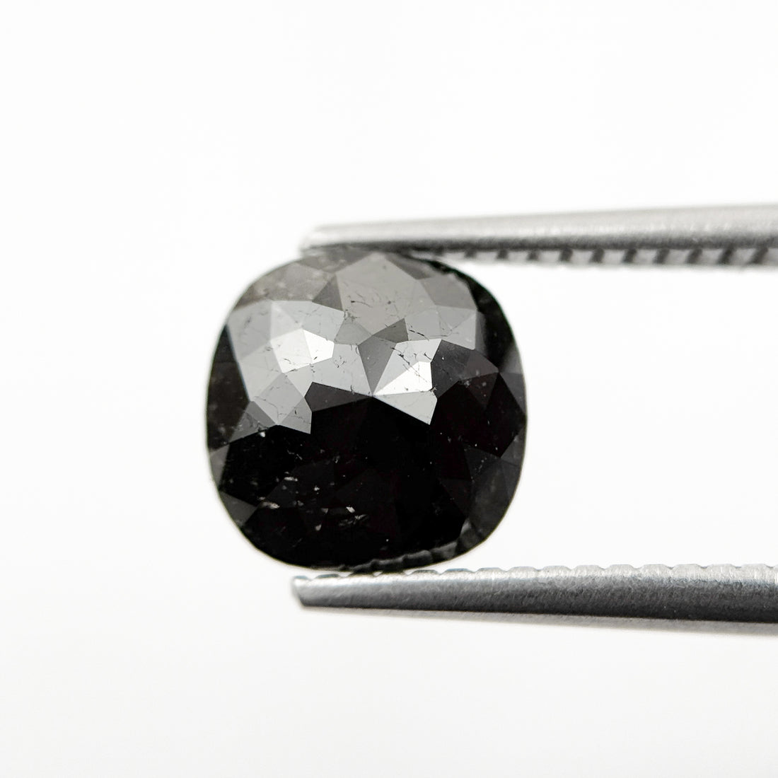2.44 Ct Cushion Rose Cut Black Natural Fancy Diamond