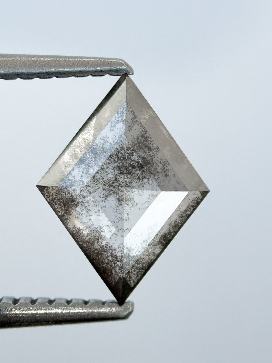 1.26 Ct Kite Rose Cut Grey Natural Salt and Pepper Diamond