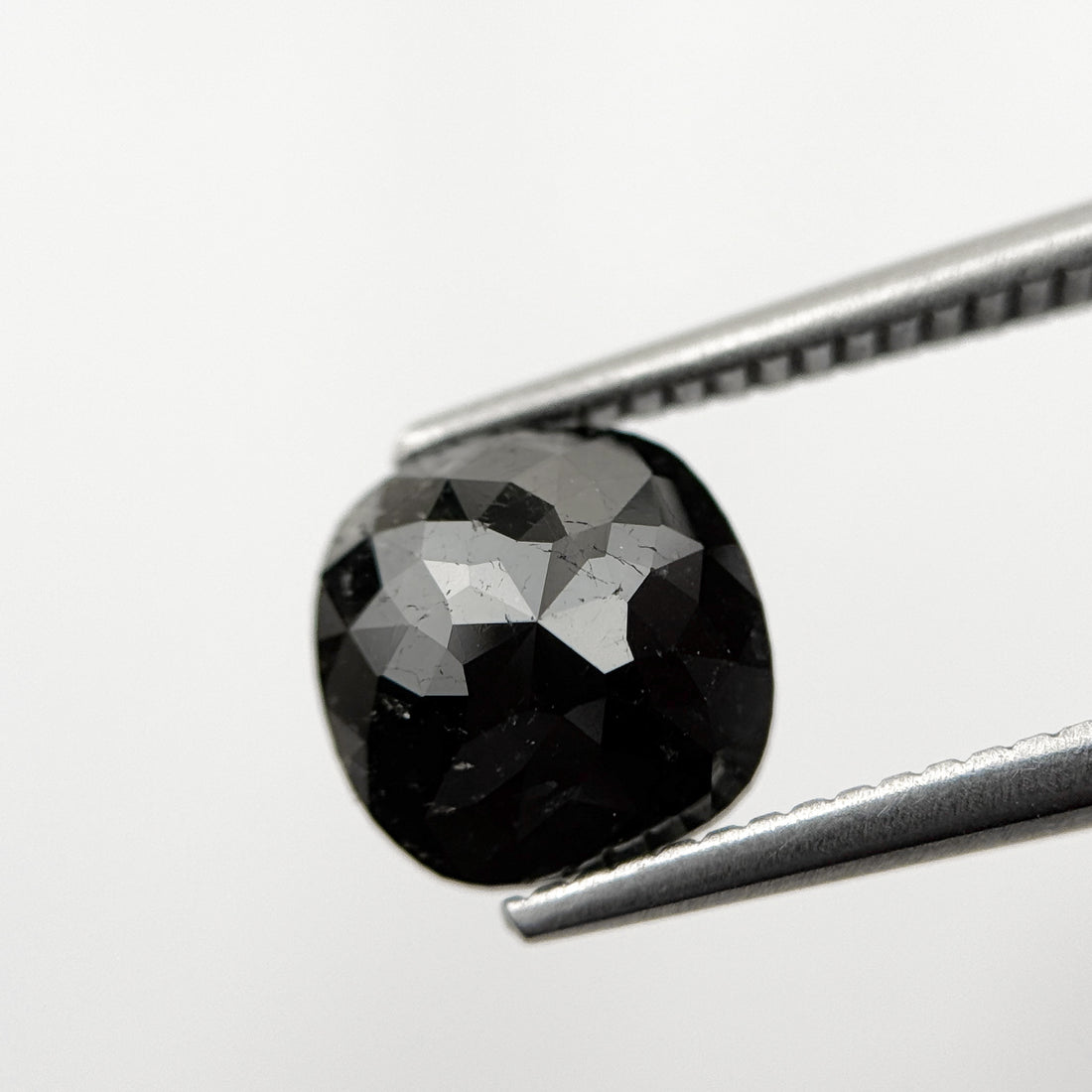 2.44 Ct Cushion Rose Cut Black Natural Fancy Diamond