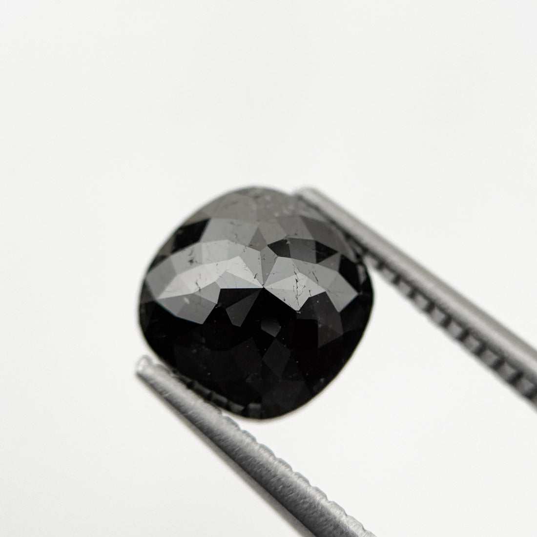2.44 Ct Cushion Rose Cut Black Natural Fancy Diamond
