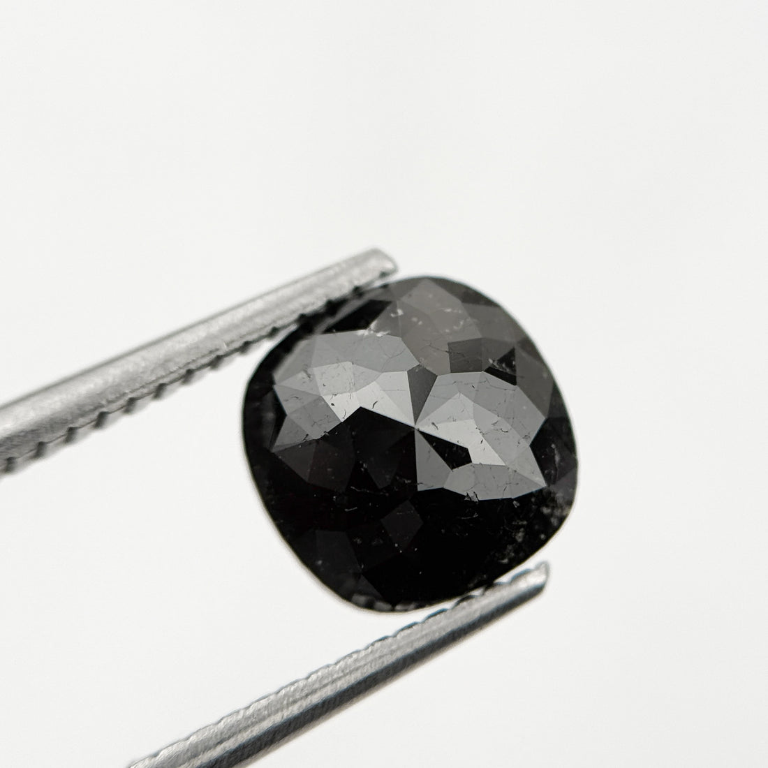 2.44 Ct Cushion Rose Cut Black Natural Fancy Diamond