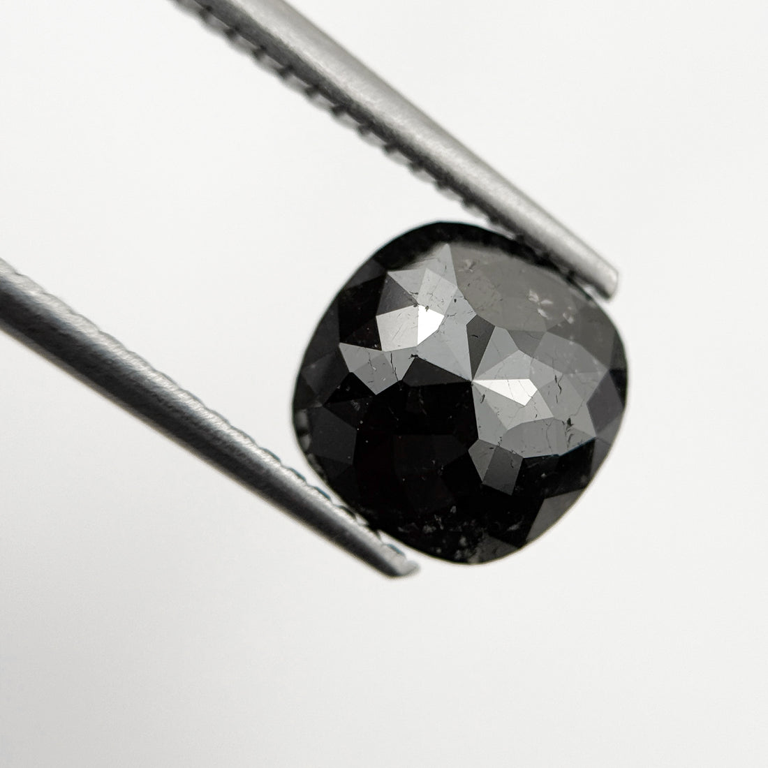 2.44 Ct Cushion Rose Cut Black Natural Fancy Diamond