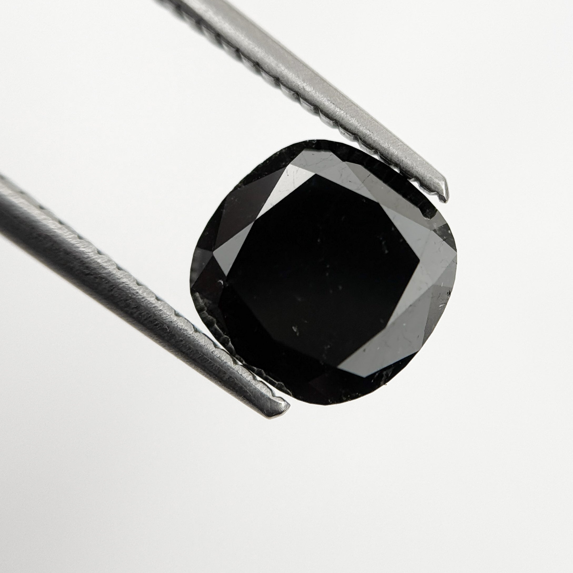 2.44 Ct Cushion Rose Cut Black Natural Fancy Diamond