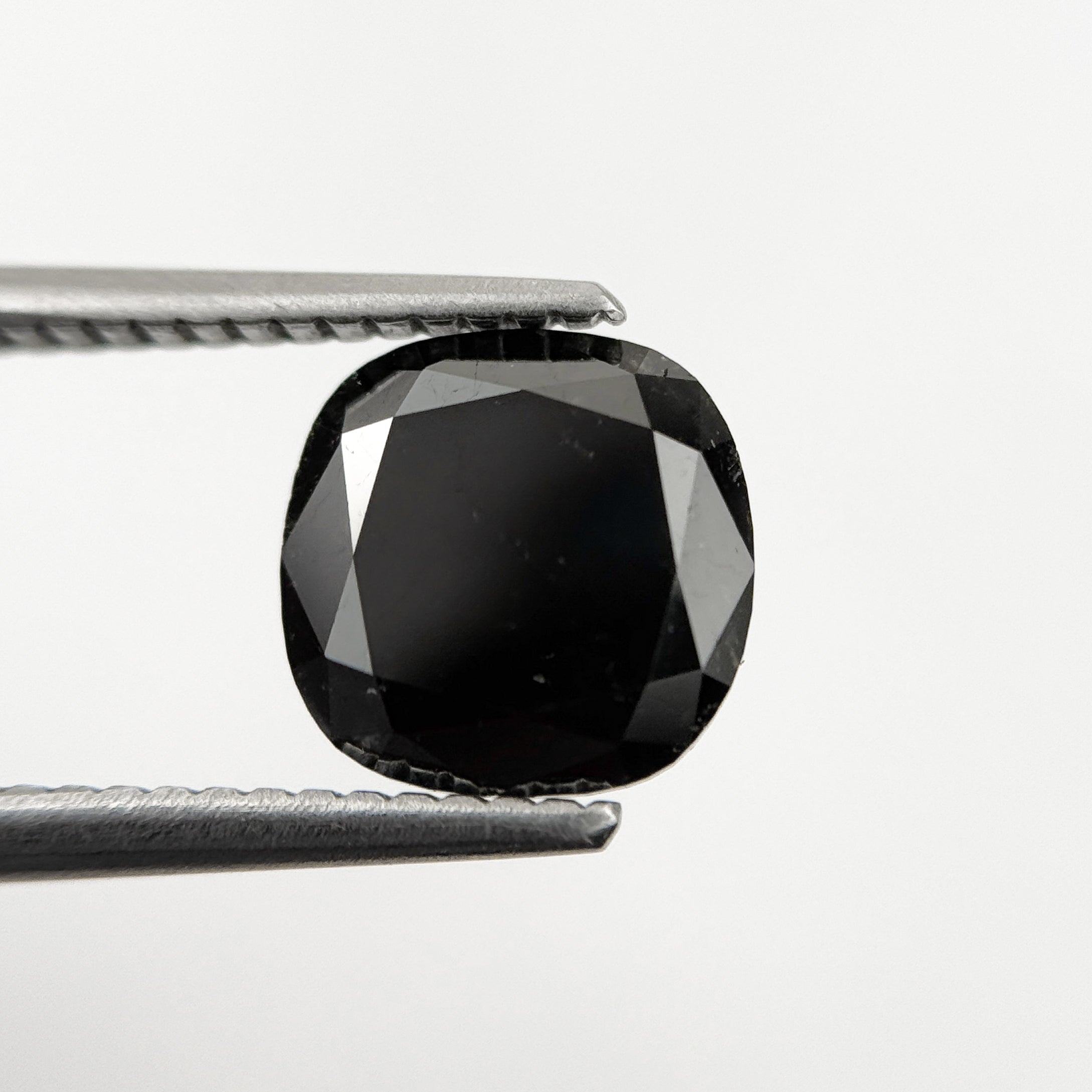 2.44 Ct Cushion Rose Cut Black Natural Fancy Diamond