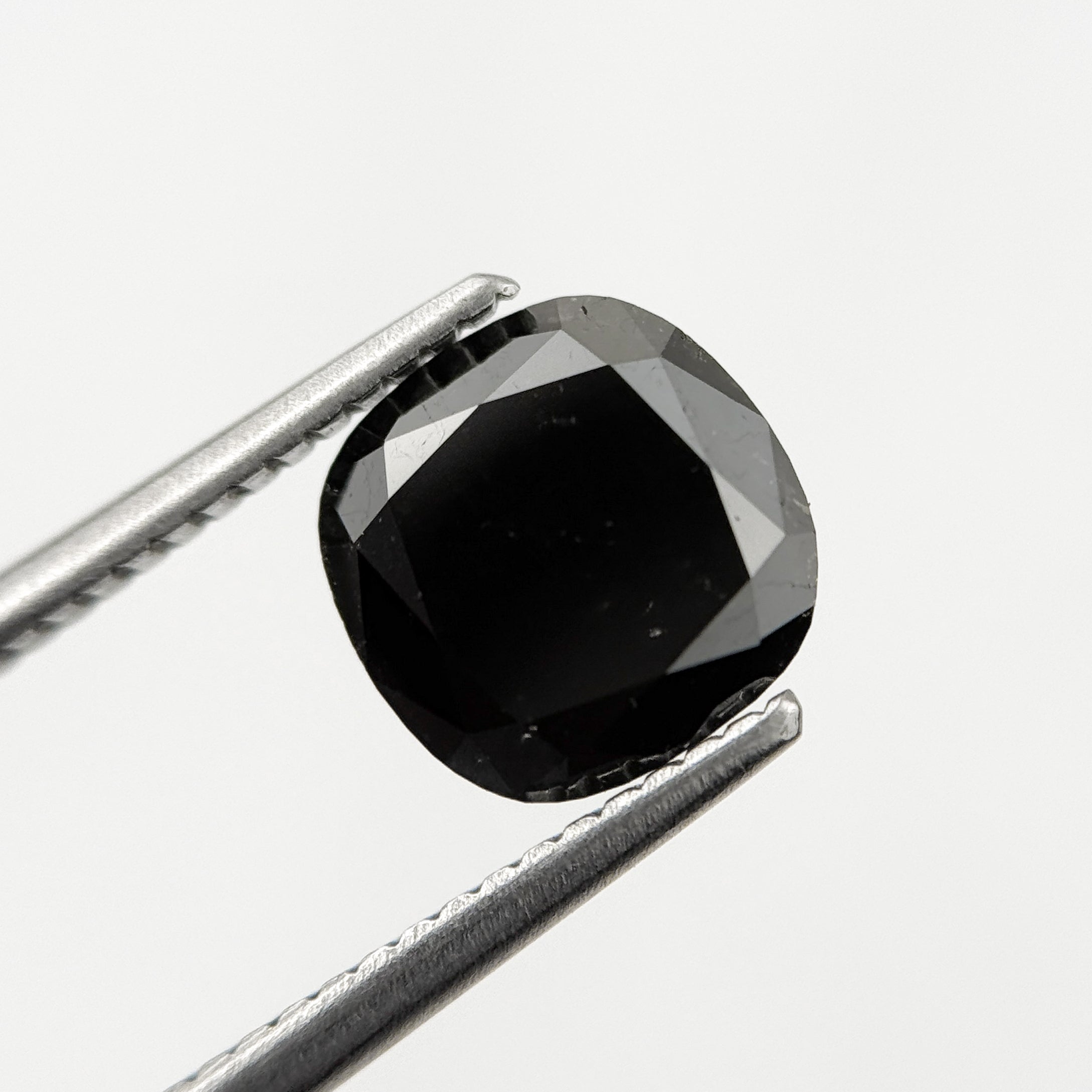2.44 Ct Cushion Rose Cut Black Natural Fancy Diamond