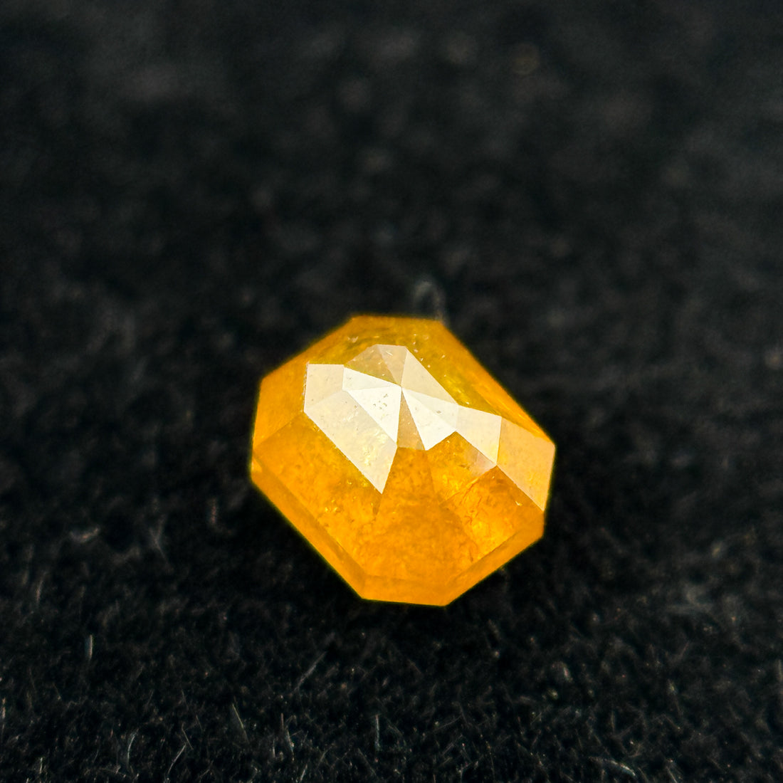 0.35 Ct Emerald Rose Cut Orange Natural Salt and Pepper Diamond
