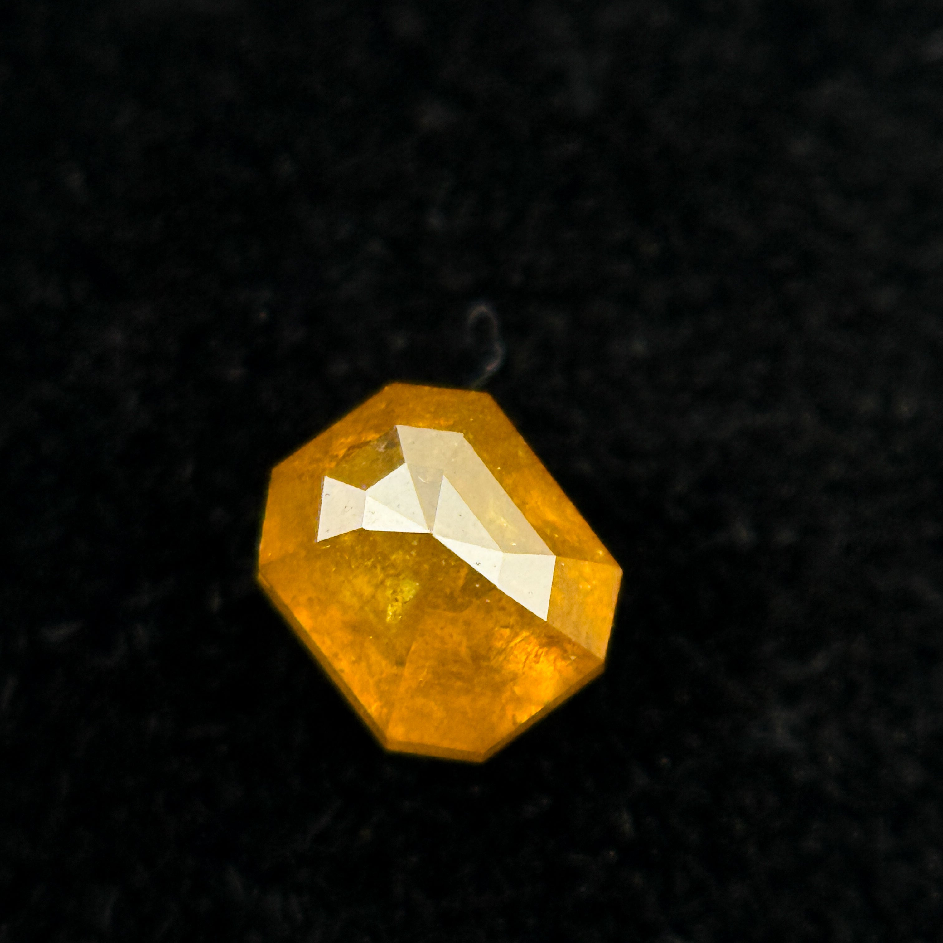 0.35 Ct Emerald Rose Cut Orange Natural Salt and Pepper Diamond