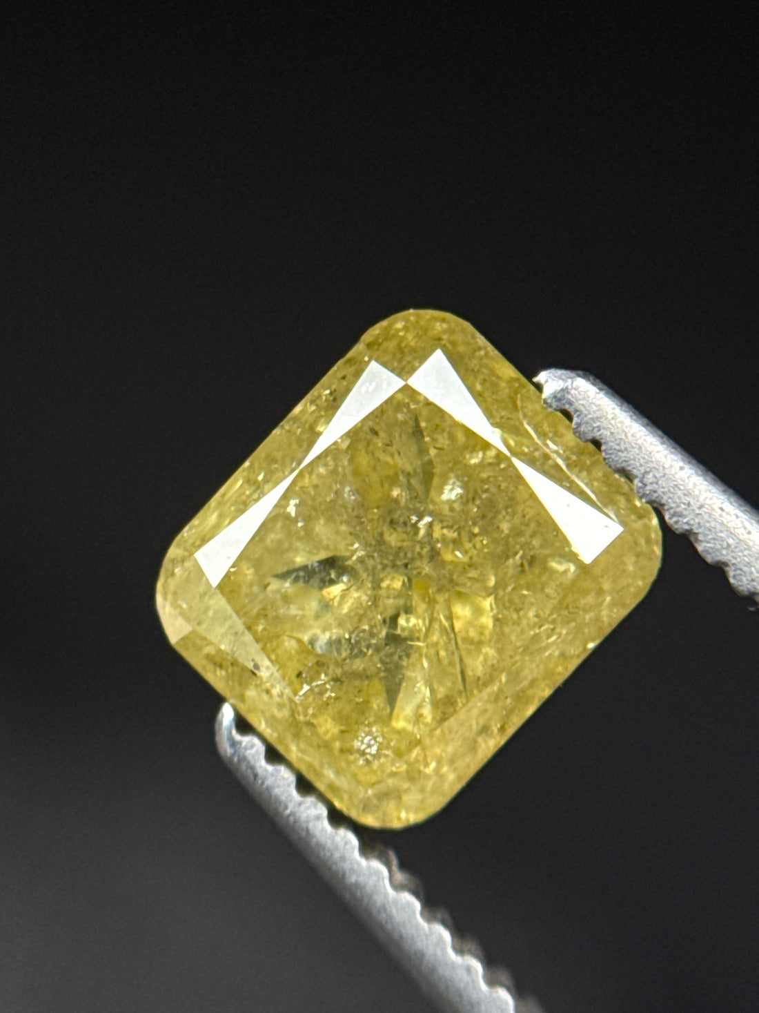 1.44 Ct Cushion Rose Cut Yellow Natural Fancy Diamond