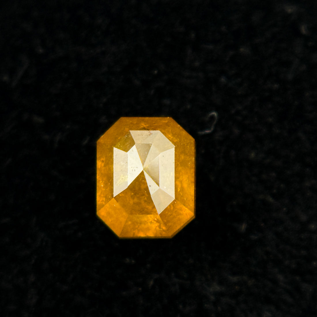 0.35 Ct Emerald Rose Cut Orange Natural Salt and Pepper Diamond