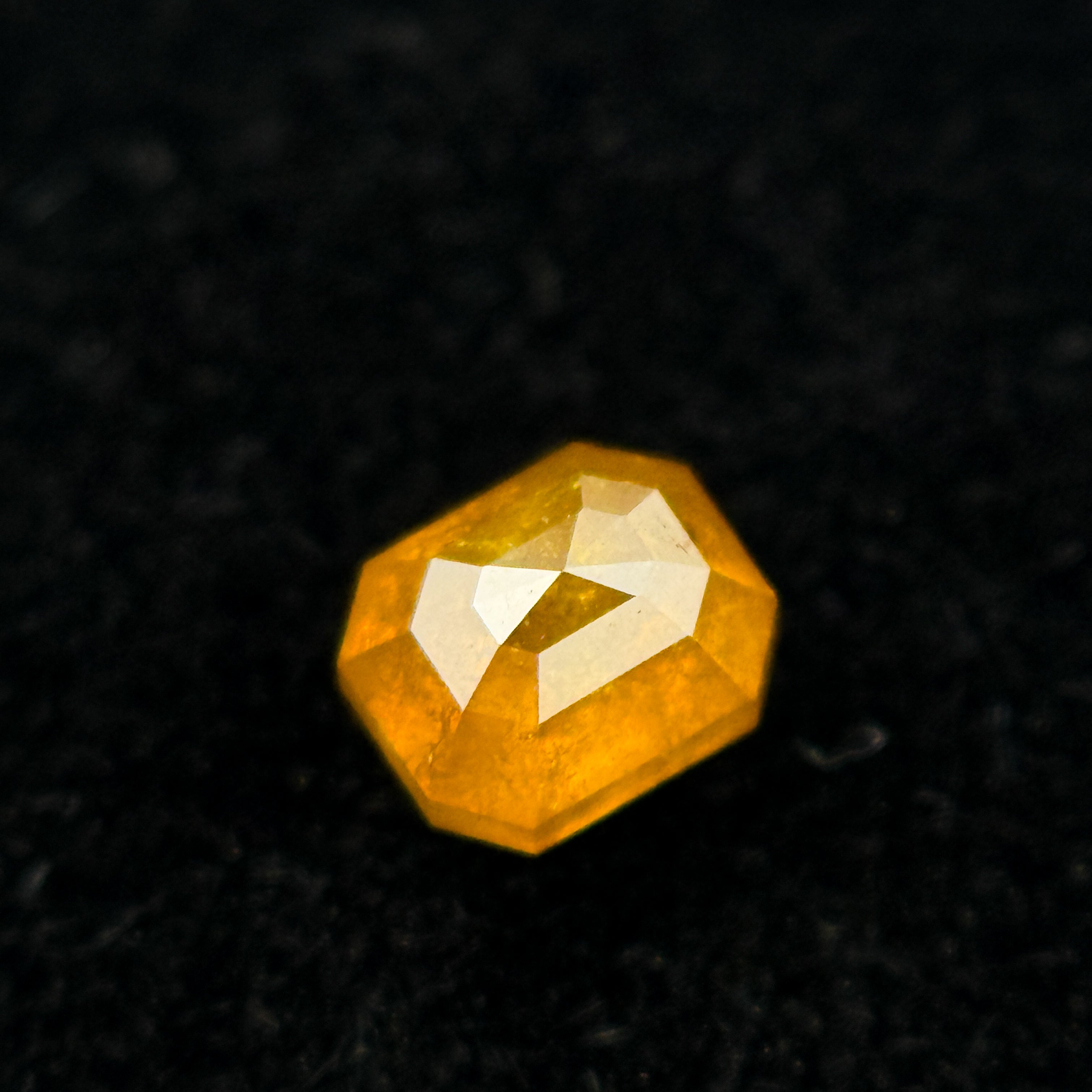 0.35 Ct Emerald Rose Cut Orange Natural Salt and Pepper Diamond