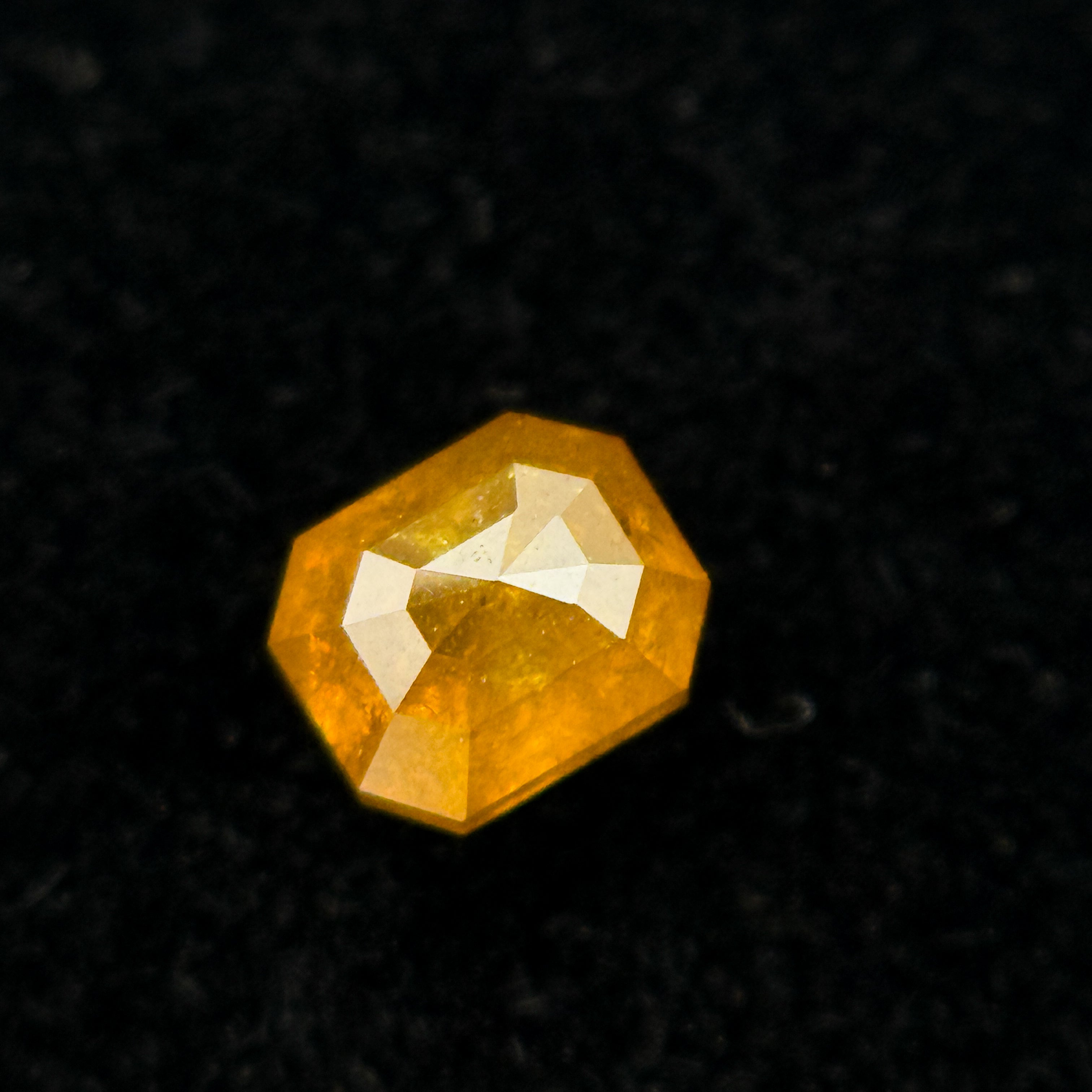 0.35 Ct Emerald Rose Cut Orange Natural Salt and Pepper Diamond