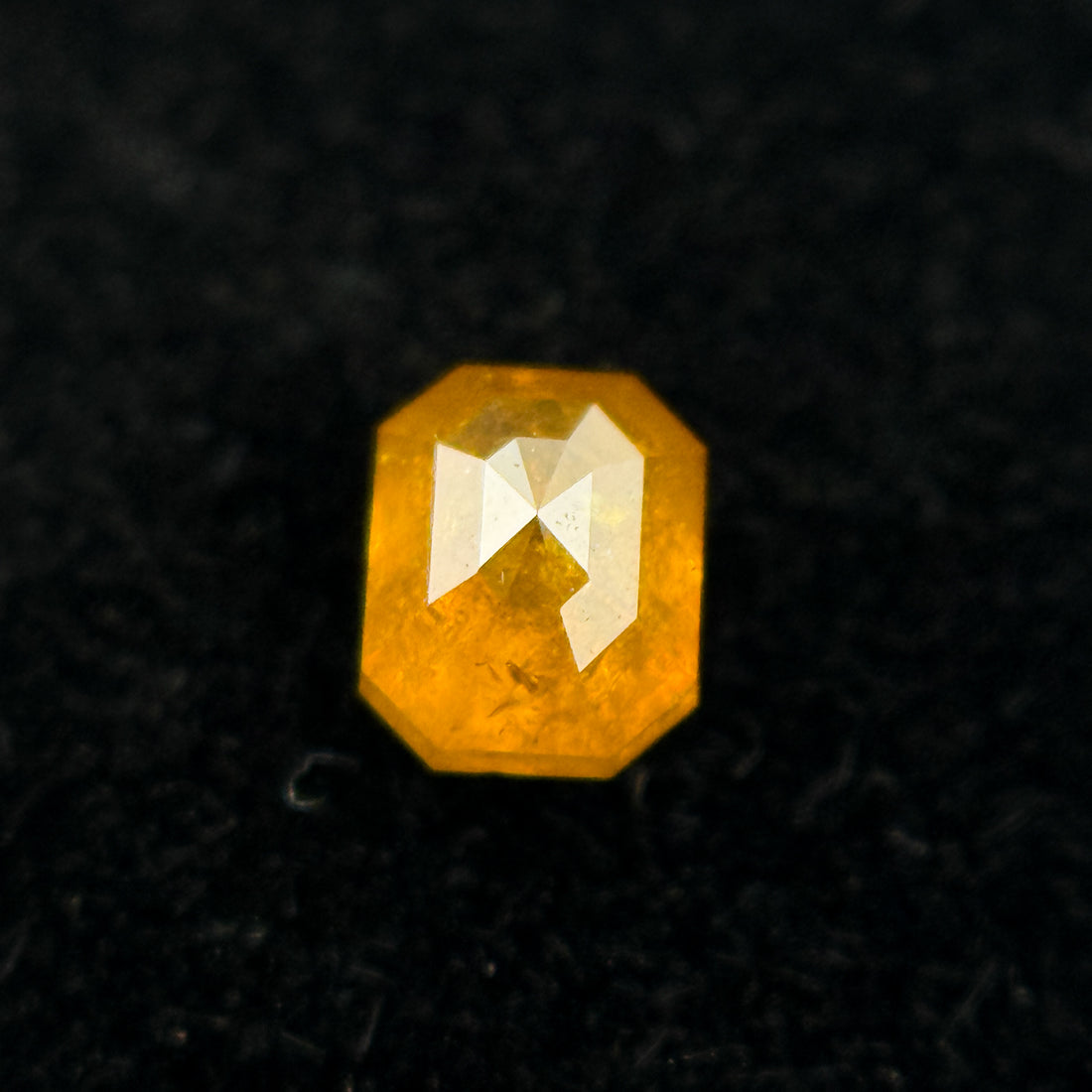 0.35 Ct Emerald Rose Cut Orange Natural Salt and Pepper Diamond