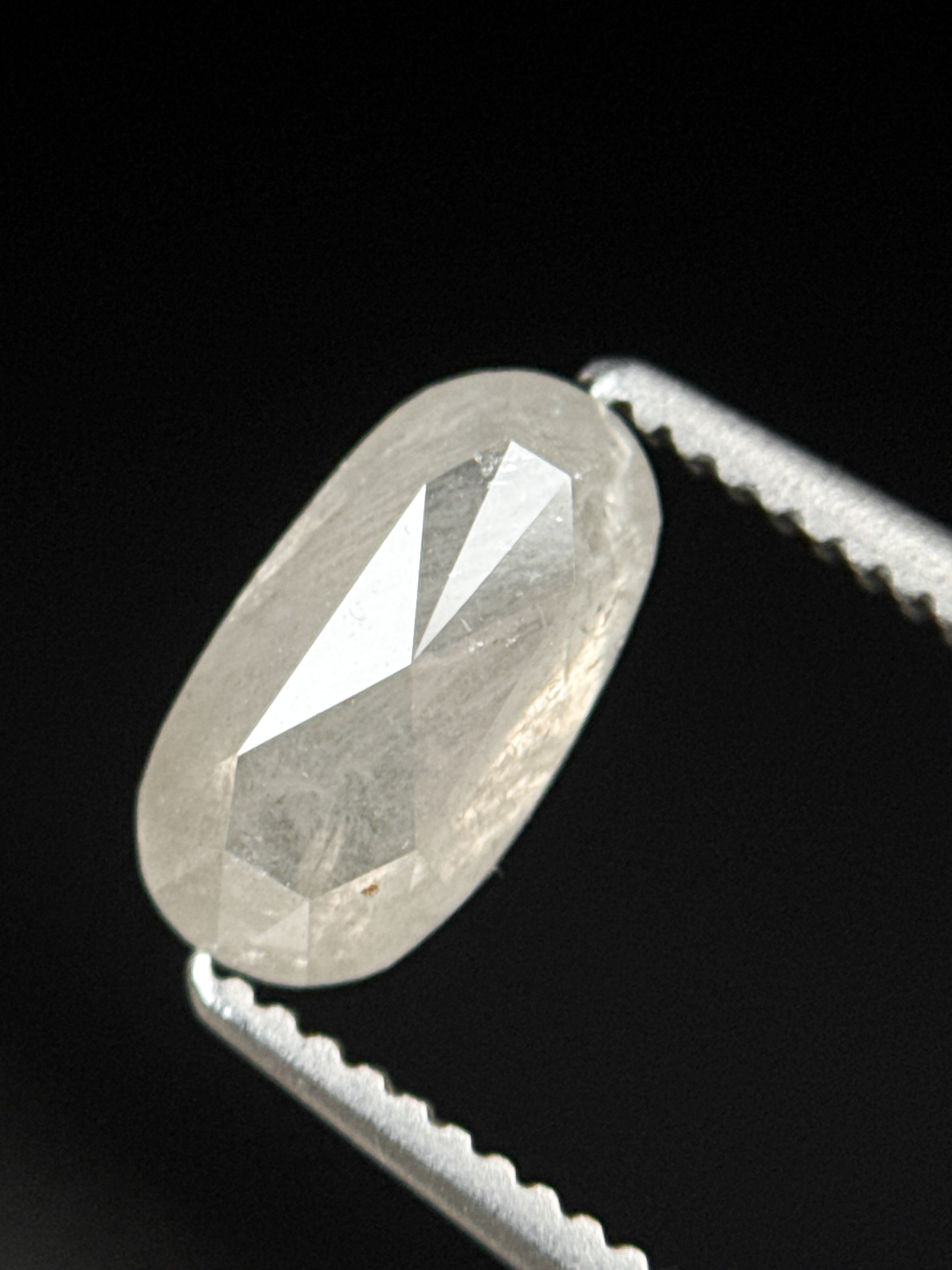 0.98 Ct Oval Rose Cut White Natural Fancy Diamond