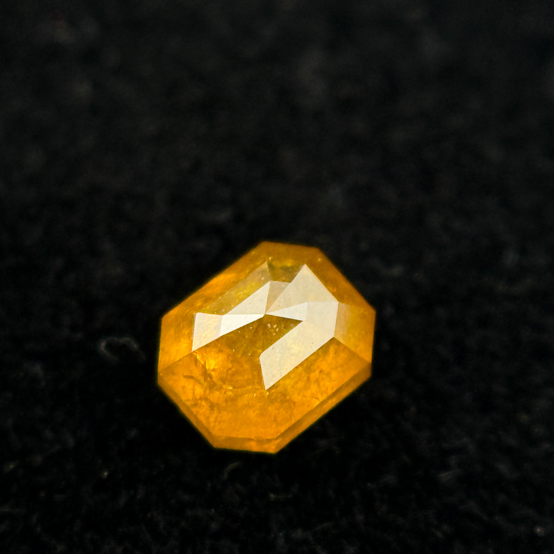 0.35 Ct Emerald Rose Cut Orange Natural Salt and Pepper Diamond