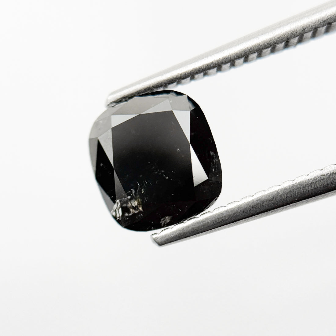 1.89 Ct Cushion Rose Cut Black Natural Fancy Diamond