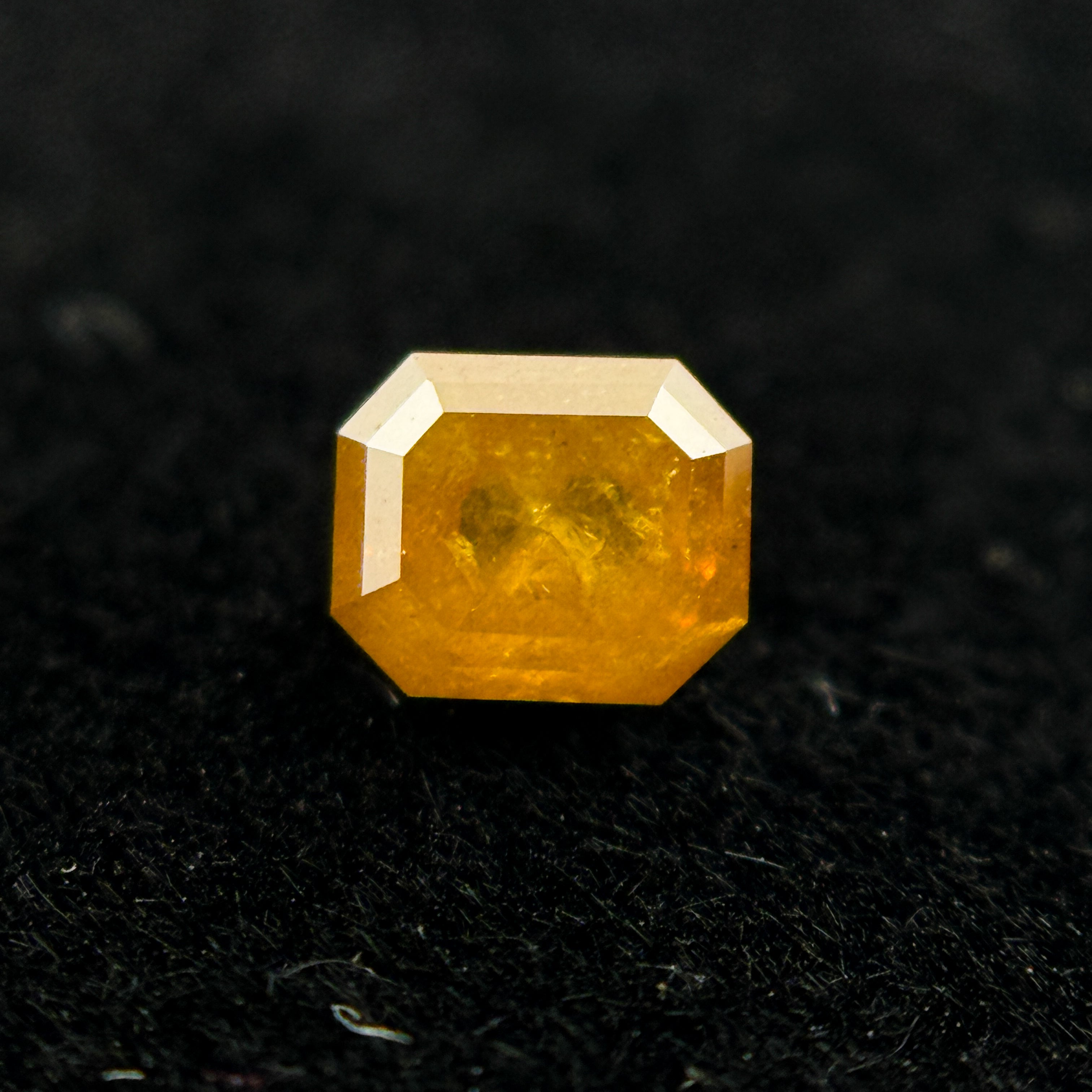 0.35 Ct Emerald Rose Cut Orange Natural Salt and Pepper Diamond