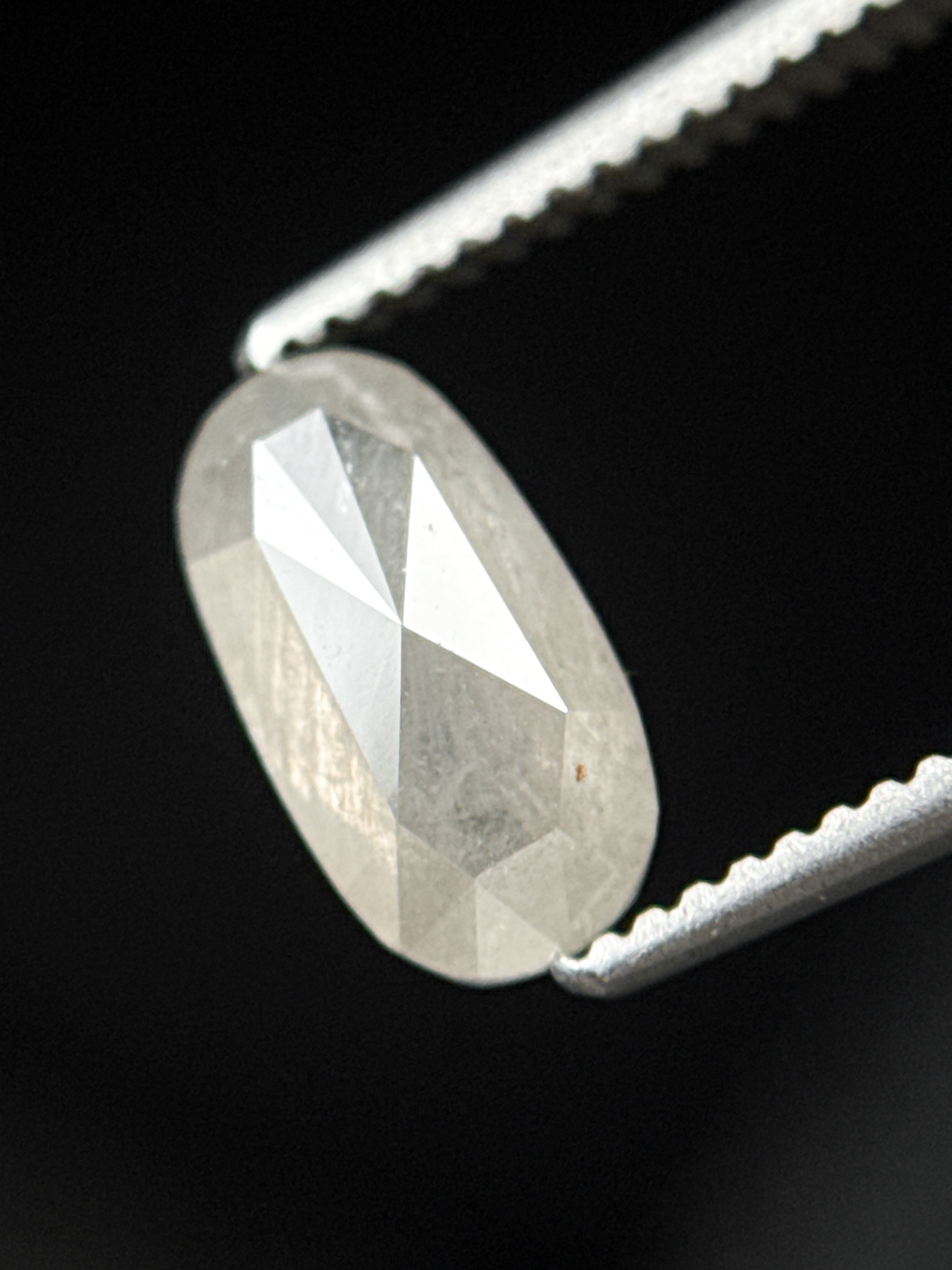 0.98 Ct Oval Rose Cut White Natural Fancy Diamond