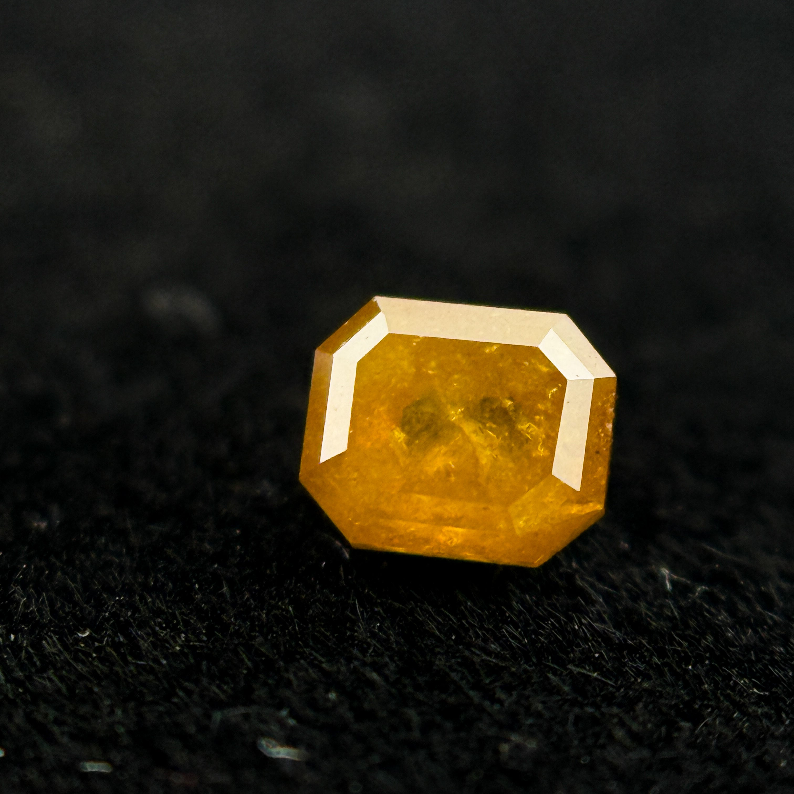 0.35 Ct Emerald Rose Cut Orange Natural Salt and Pepper Diamond